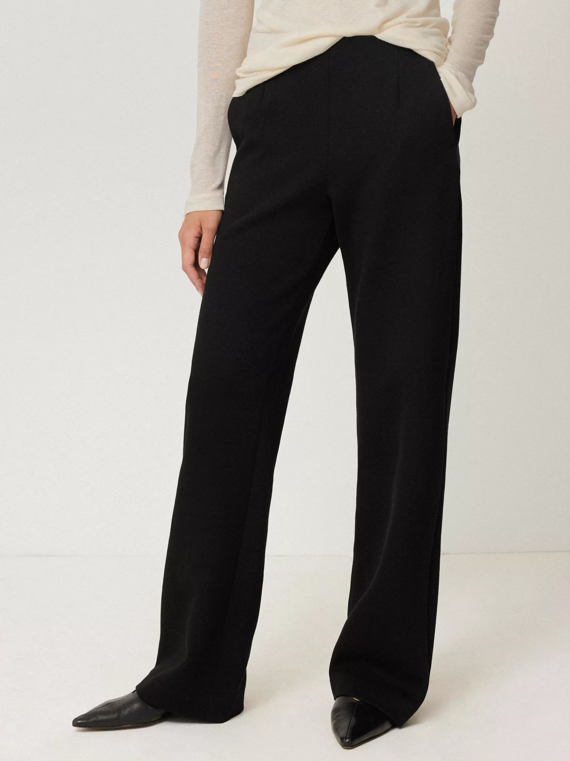 Jigsaw Trousers-Crepe Ponte Jersey Blake Trouser Black