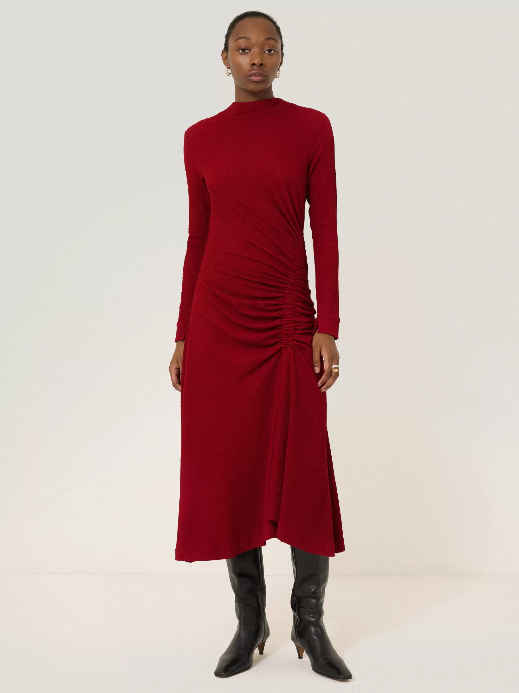 Jigsaw Dresses & Jumpsuits | Party-Crinkle Ruched Jersey Dress Red