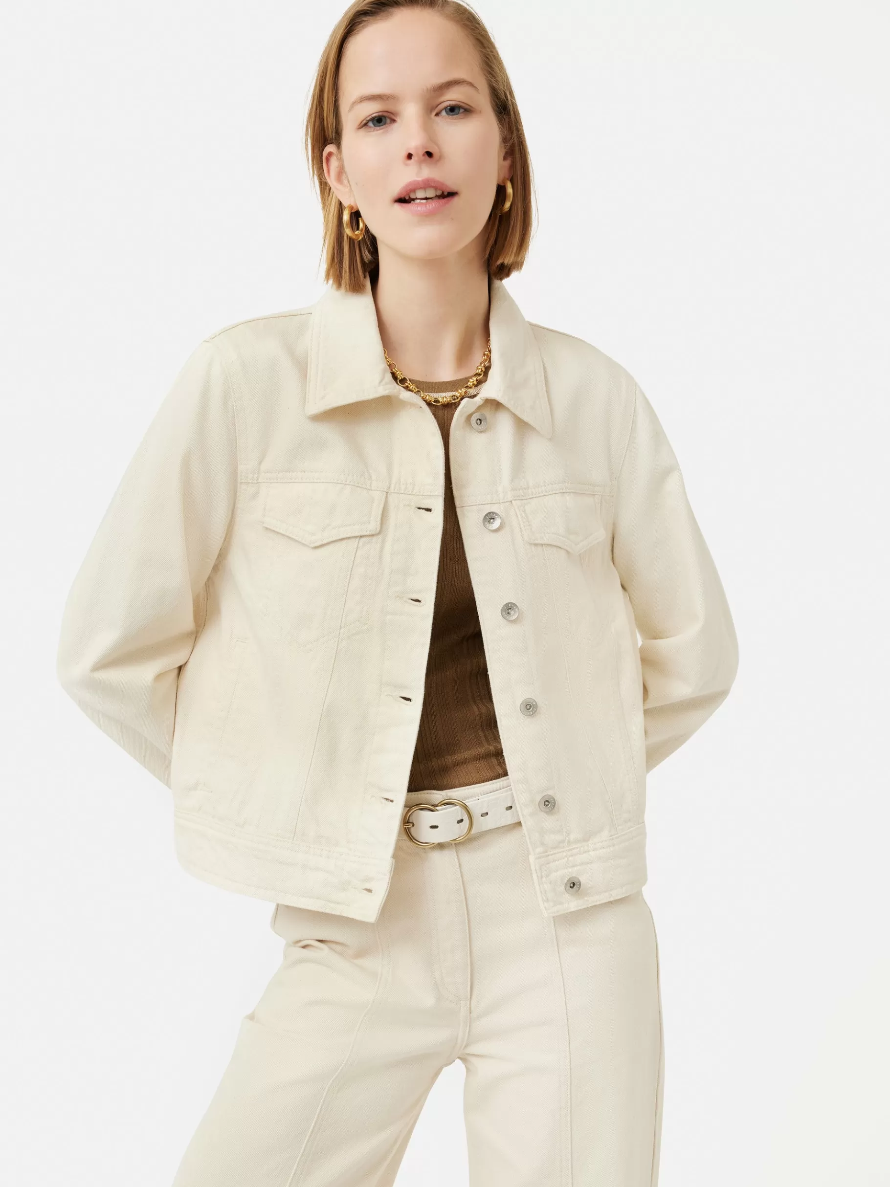Jigsaw Denim-Denim Jacket Cream