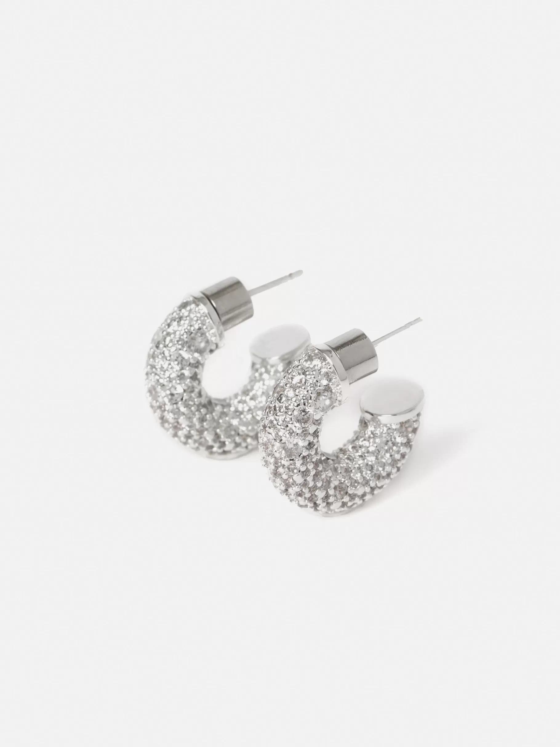 Jigsaw Jewellery | Party-Diamante Hoop Earrings Silver