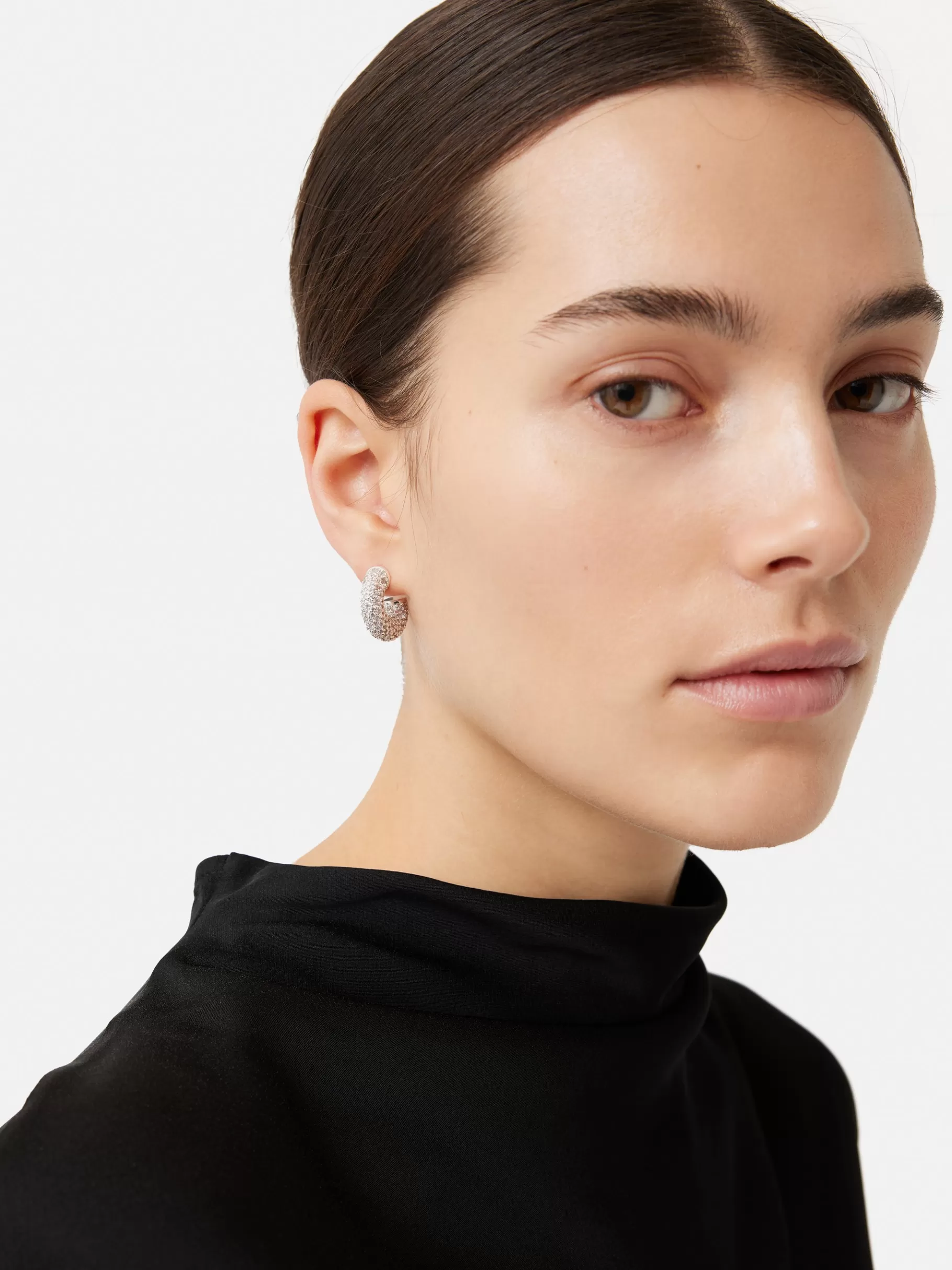 Jigsaw Jewellery | Party-Diamante Hoop Earrings Silver