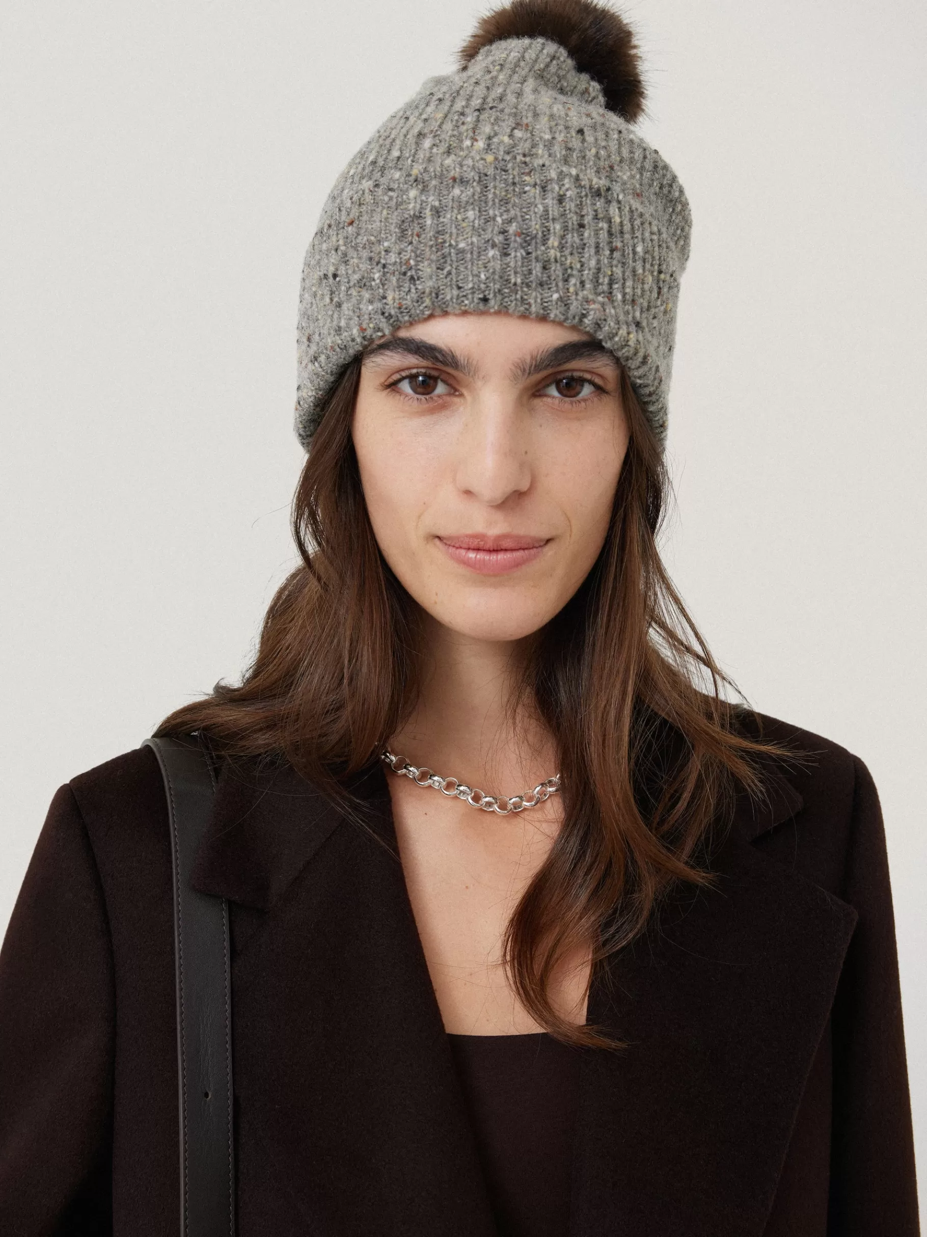 Jigsaw Hats & Gloves | Knitwear & Cashmere-Donegal Pom Hat Grey