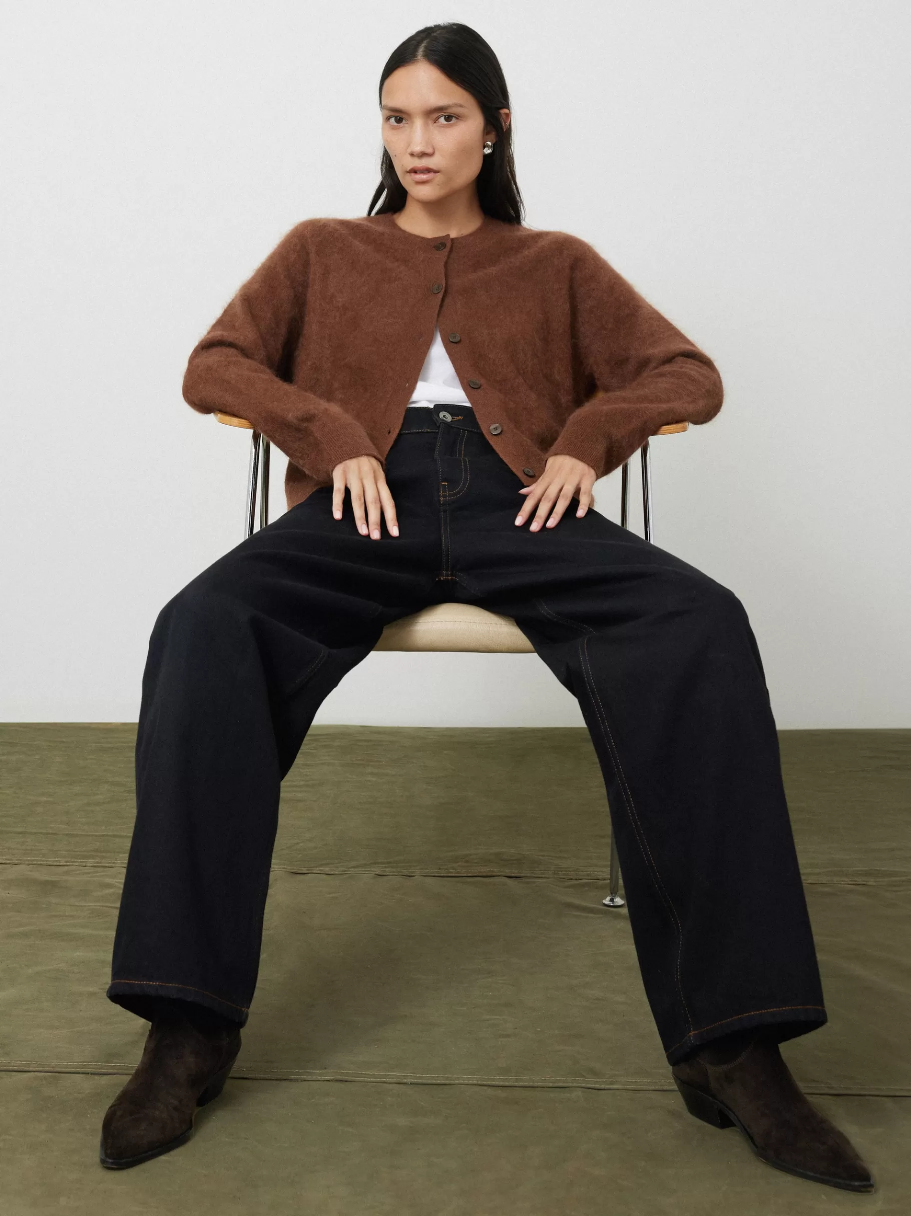 Jigsaw Knitwear & Cashmere-Halo Cashmere Cardigan Ginger