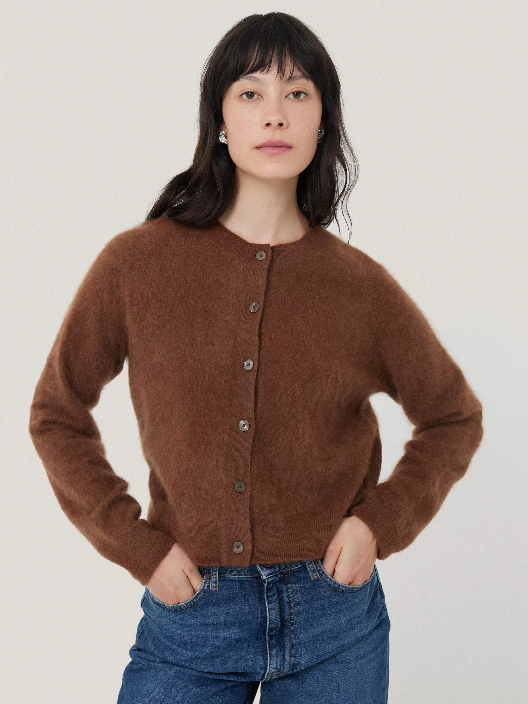Jigsaw Knitwear & Cashmere-Halo Cashmere Cardigan Ginger