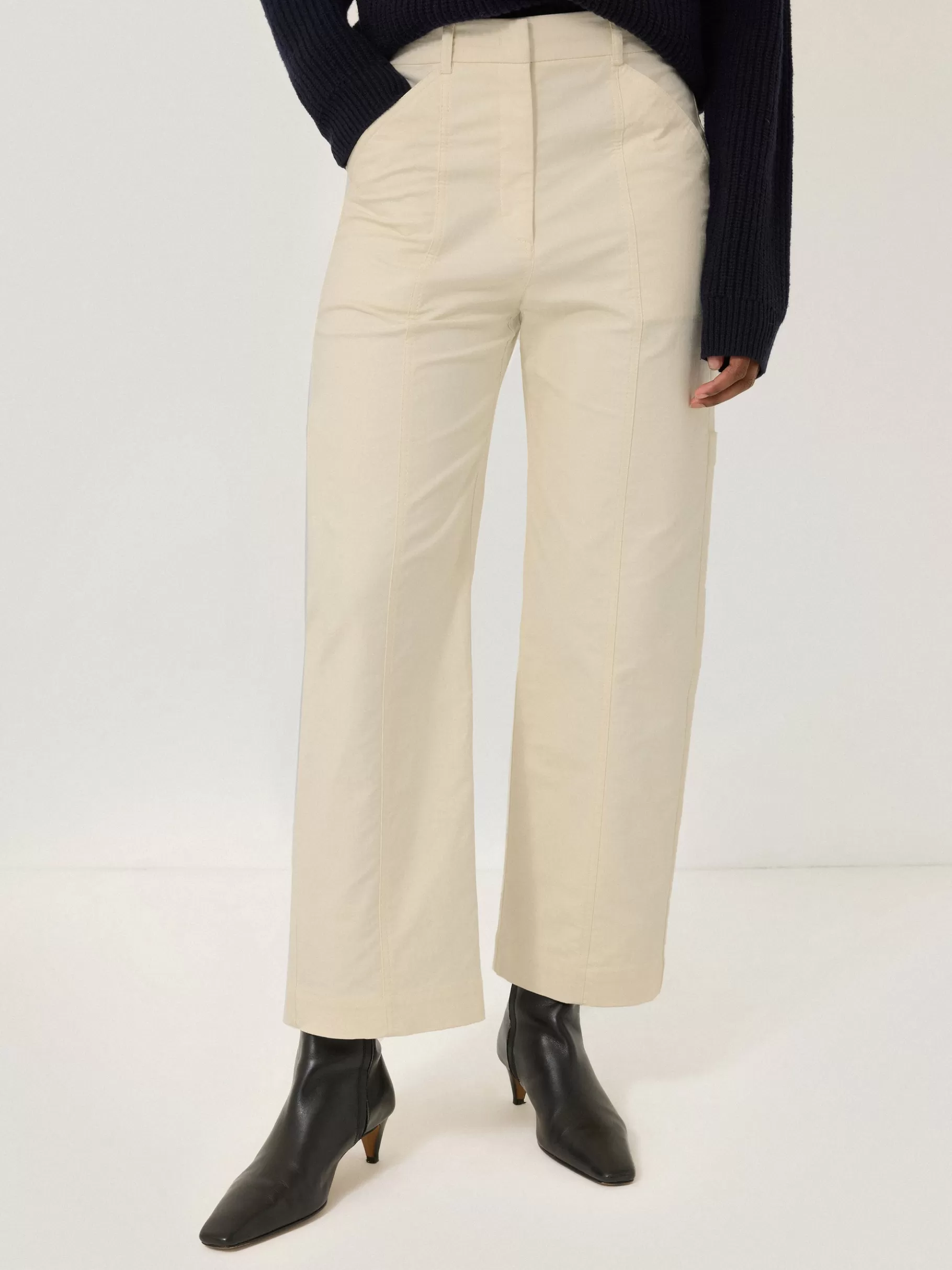 Jigsaw Trousers-Hatton Cropped Trouser Cream
