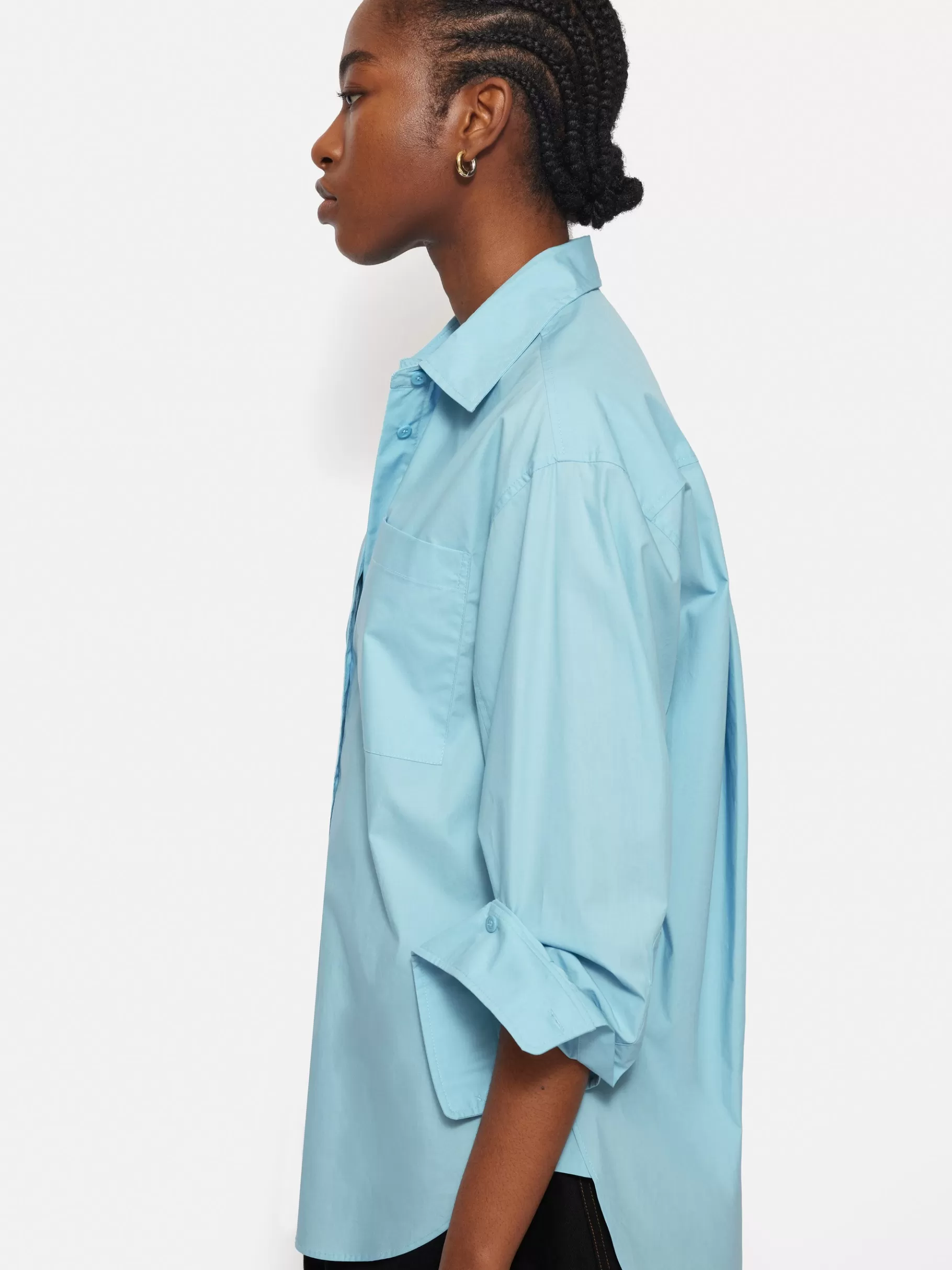 Jigsaw Shirts & Tops-Heritage Cotton Relaxed Shirt Blue