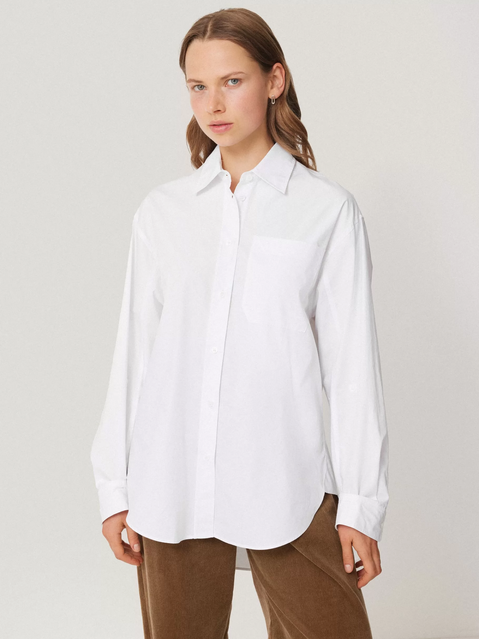 Jigsaw Shirts & Tops-Heritage Cotton Relaxed Shirt White