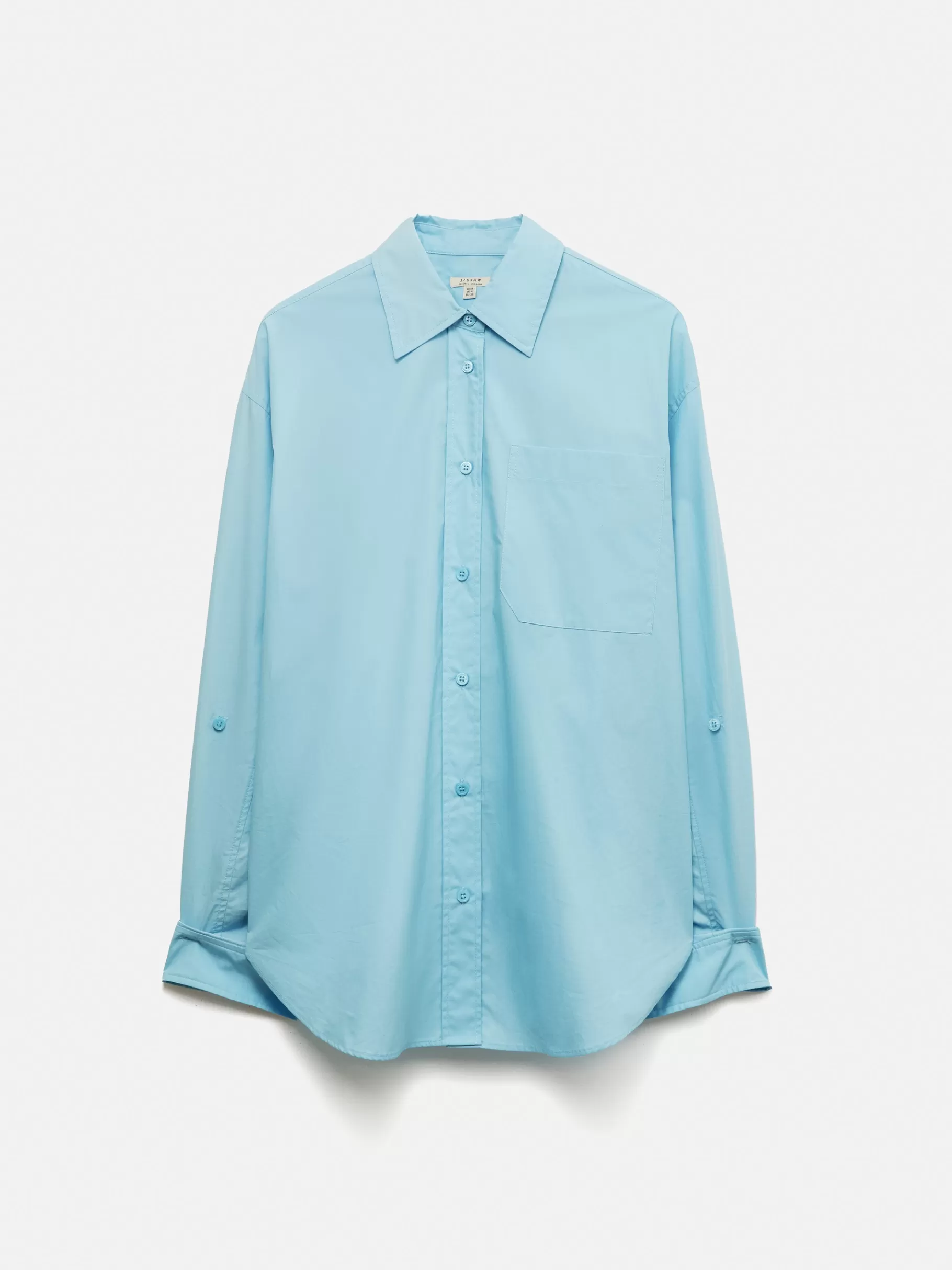 Jigsaw Shirts & Tops-Heritage Cotton Relaxed Shirt Blue