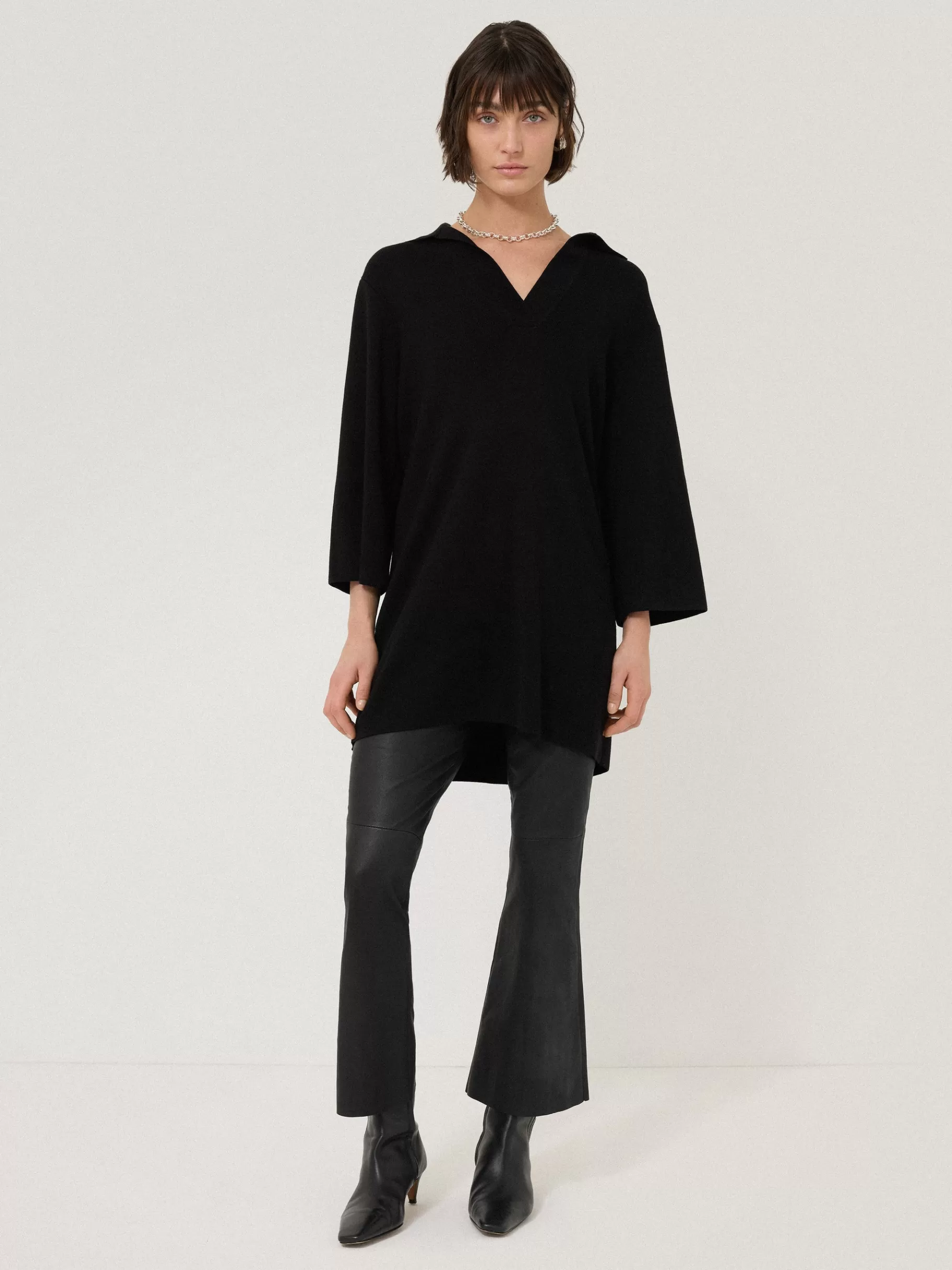 Jigsaw Dresses & Jumpsuits-Knitted Kaftan Tunic Black
