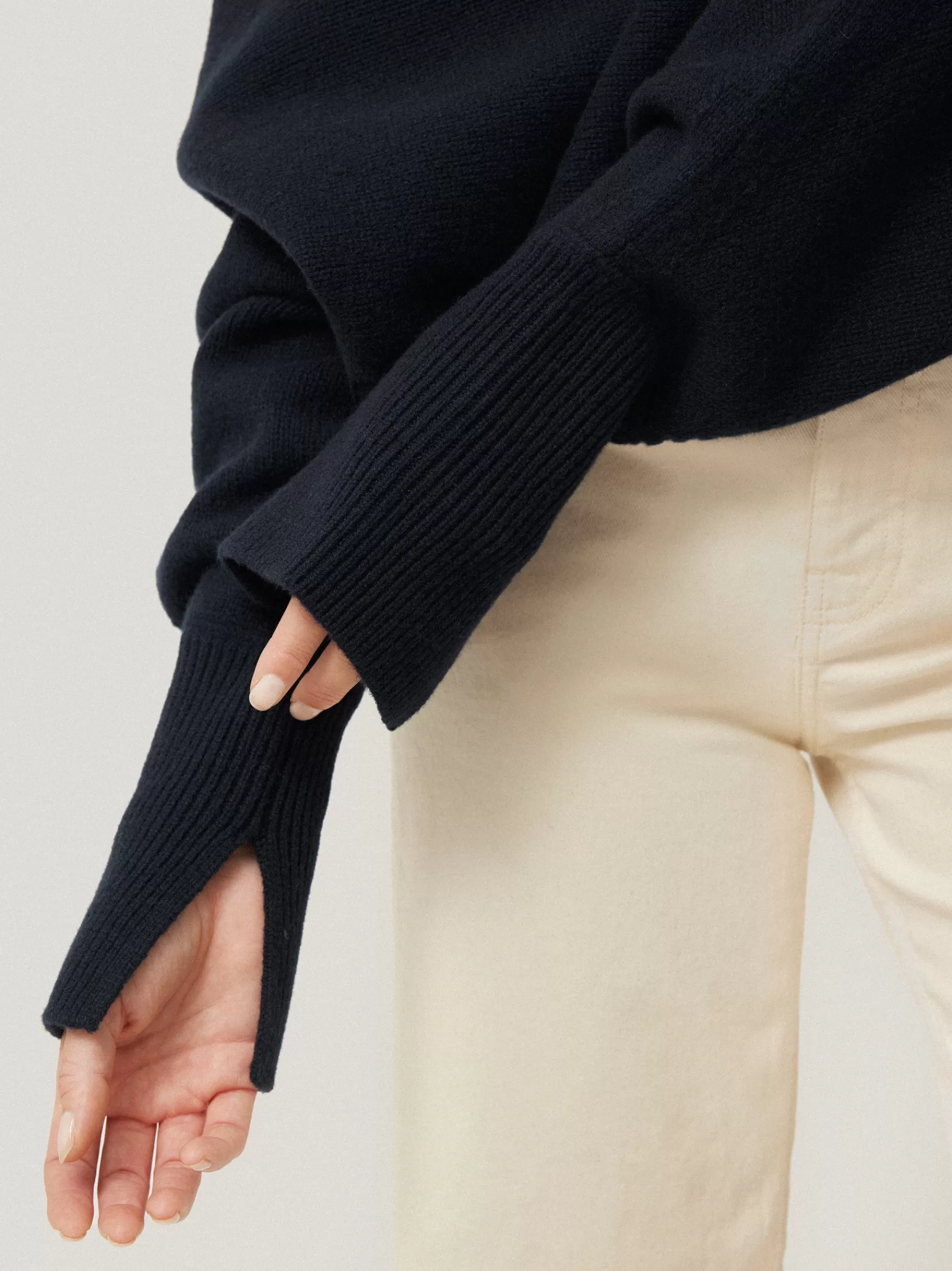 Jigsaw Knitwear & Cashmere-Merino Poncho Jumper Navy