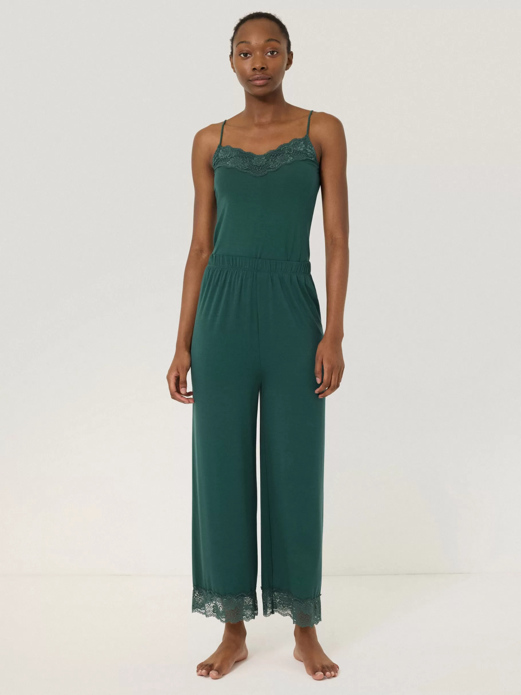 Jigsaw Pyjamas & Loungewear-Modal Lace Pyjama Trouser Green