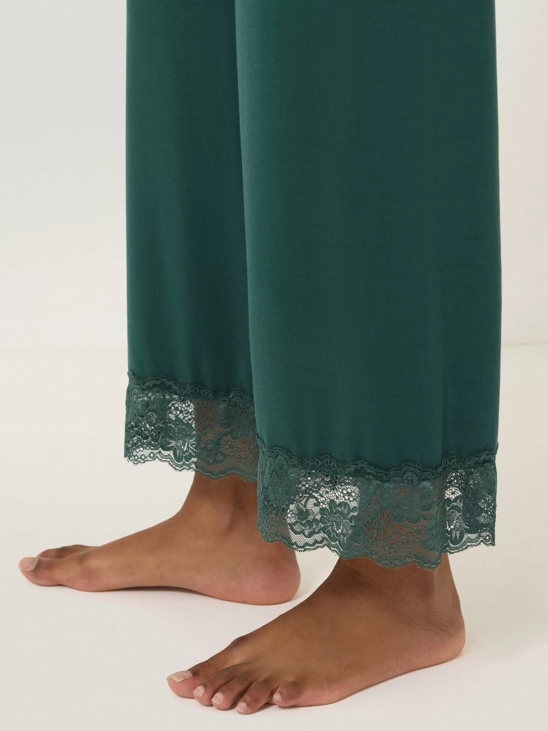 Jigsaw Pyjamas & Loungewear-Modal Lace Pyjama Trouser Green