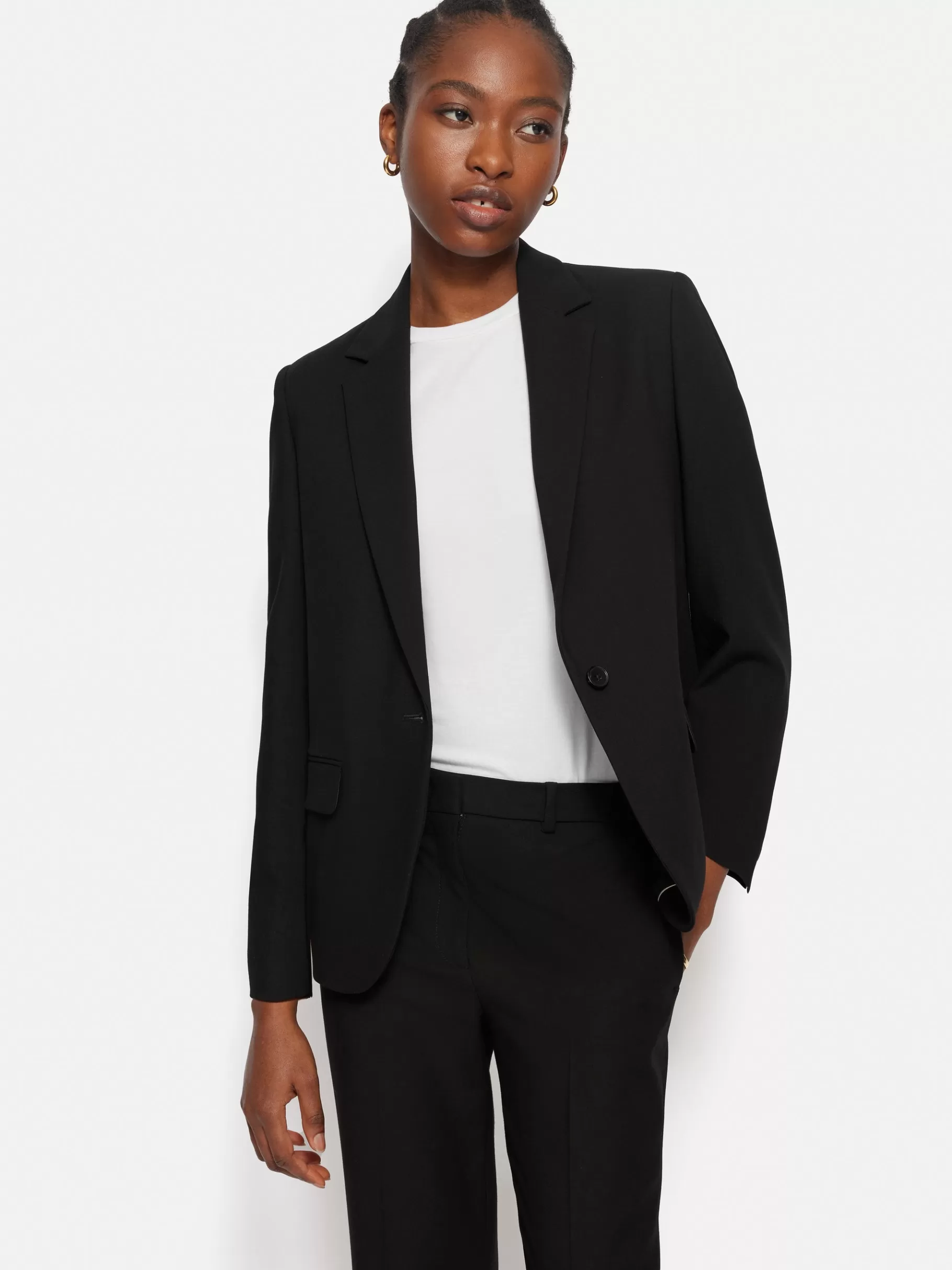 Jigsaw Suits & Tailoring | Co-ords-Modern Crepe Brook Blazer Black