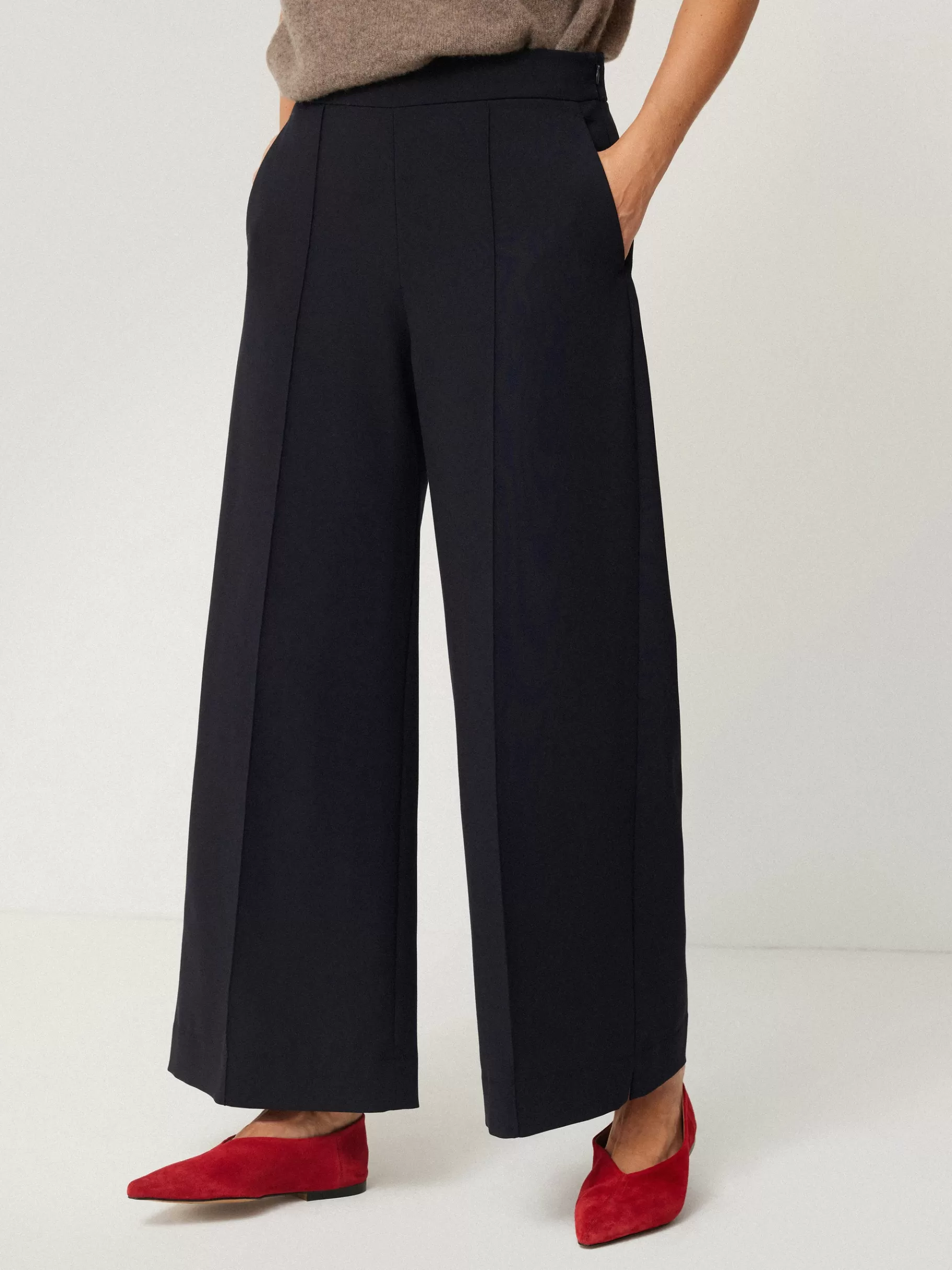 Jigsaw Trousers | Suits & Tailoring-Modern Crepe Sailor Trouser Navy