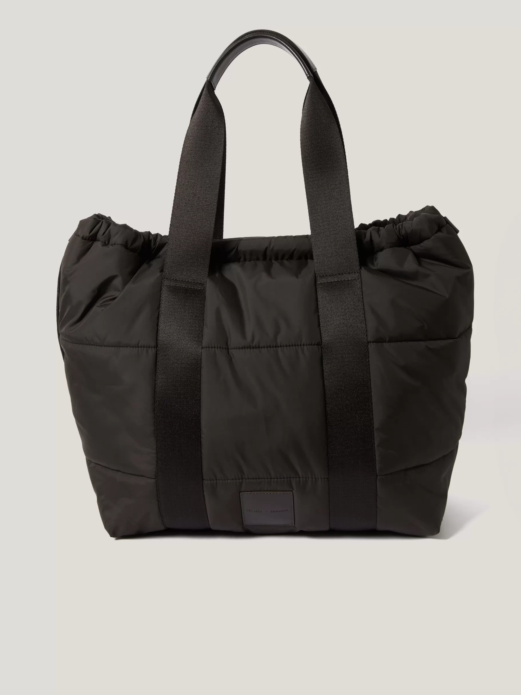 Jigsaw Bags-Nylon Quilted Drawstring Tote Chocolate