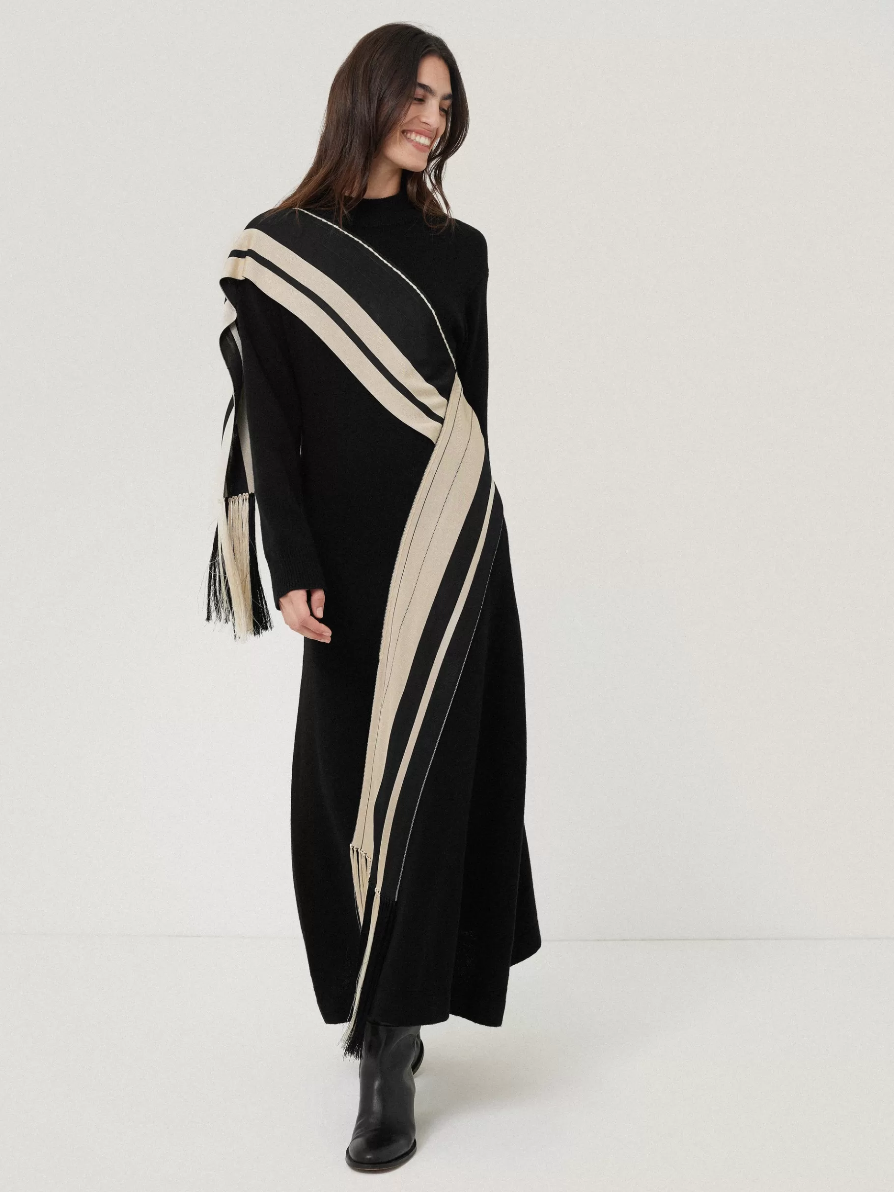 Jigsaw Dresses & Jumpsuits | Party-Opera Scarf Knitted Dress Black