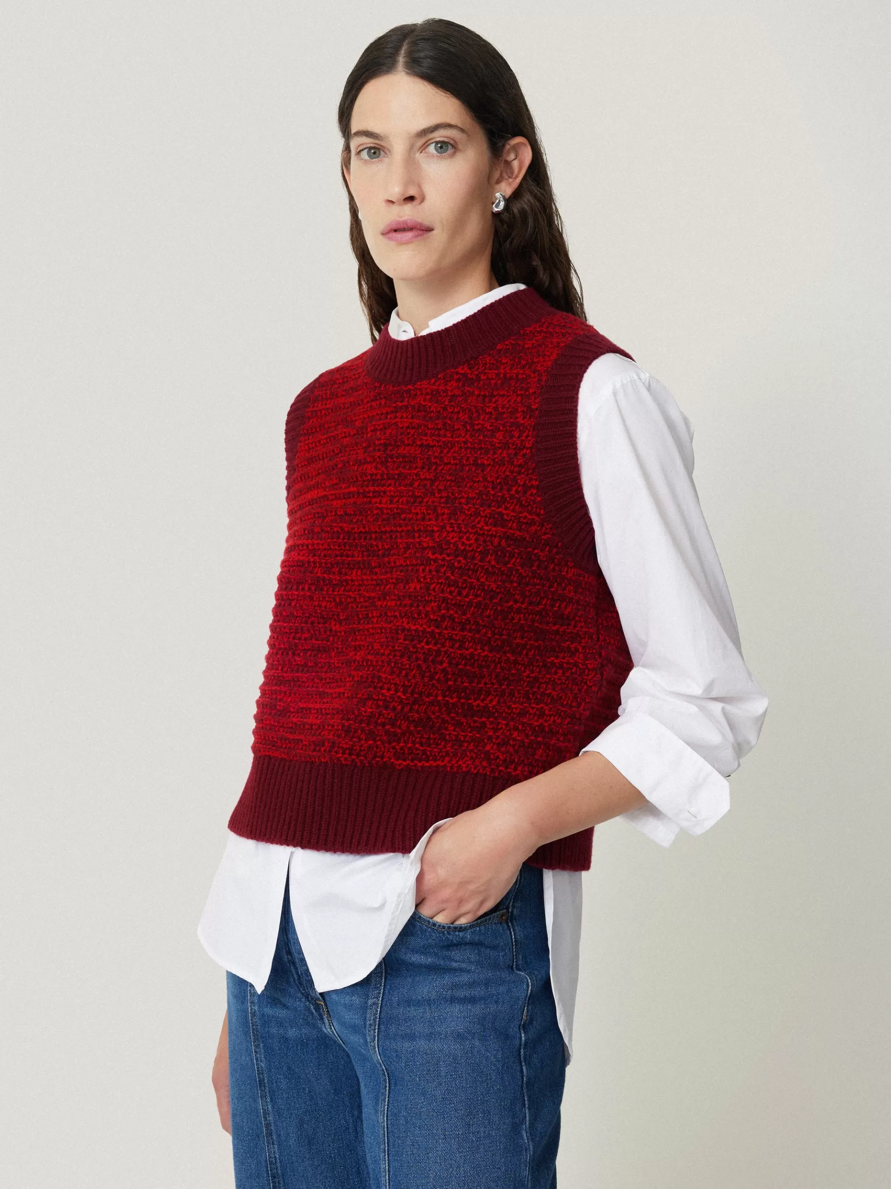 Jigsaw Knitwear & Cashmere-Perdi Knitted Tank Red