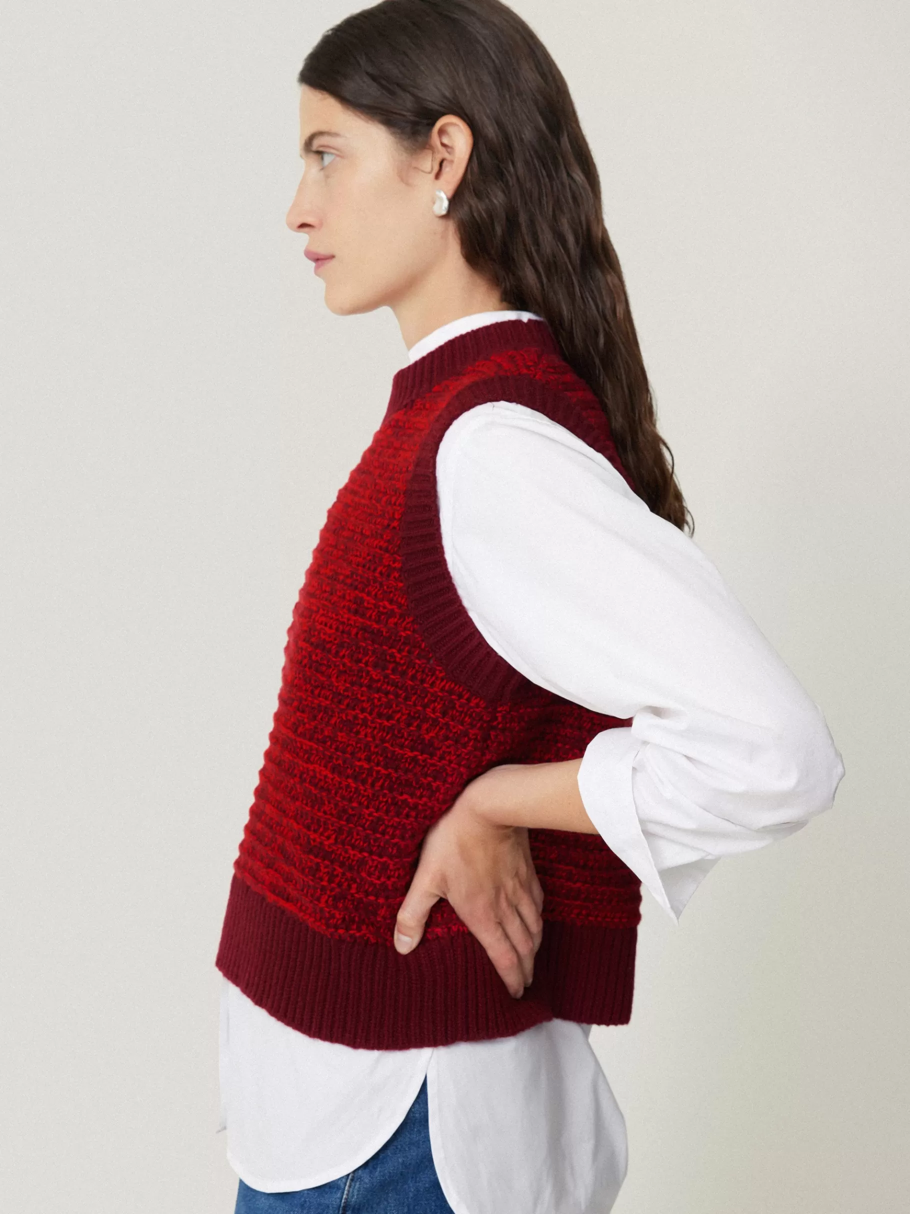 Jigsaw Knitwear & Cashmere-Perdi Knitted Tank Red
