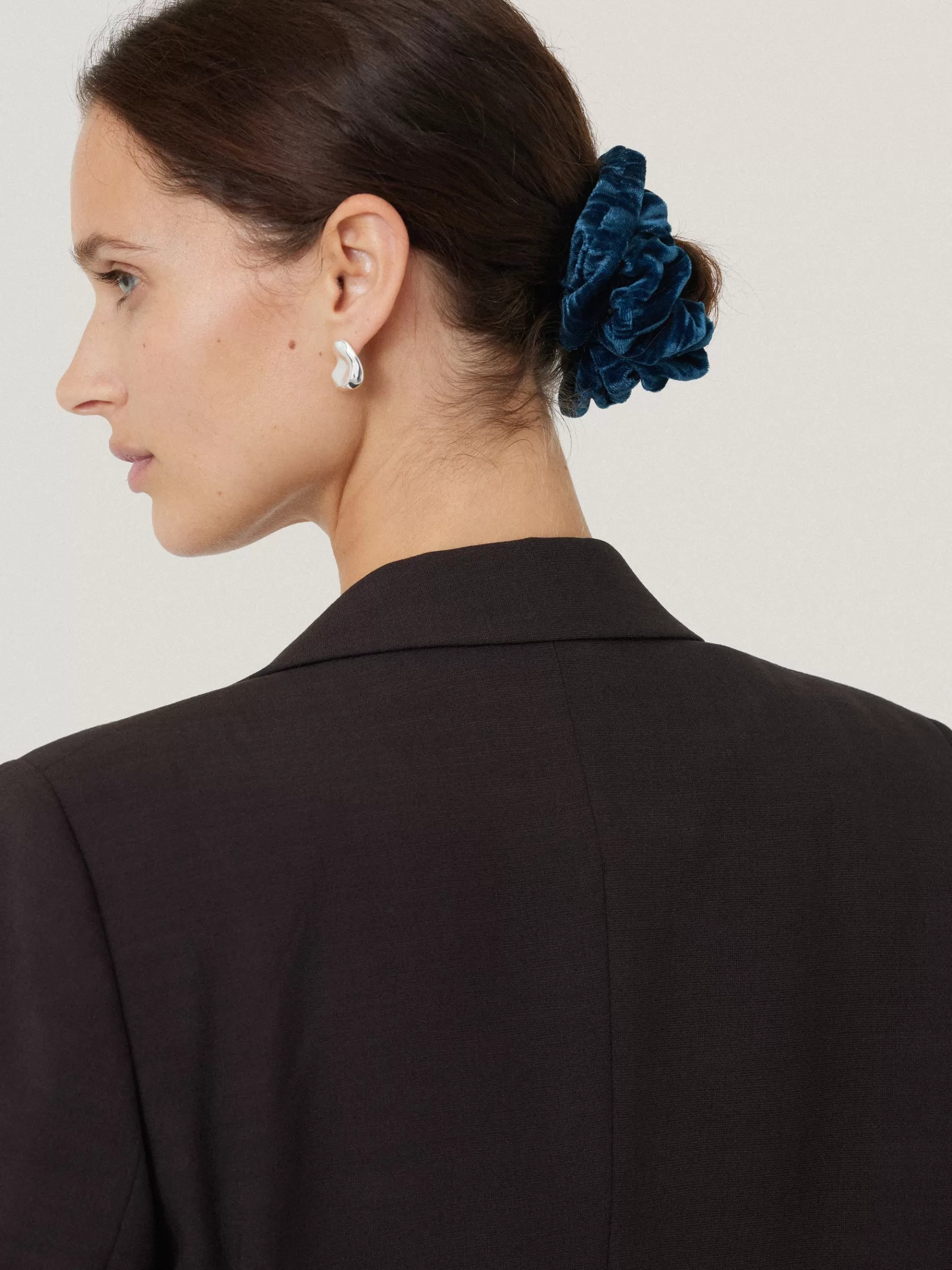 Jigsaw Pyjamas & Loungewear-Plisse Velvet Scrunchie Teal