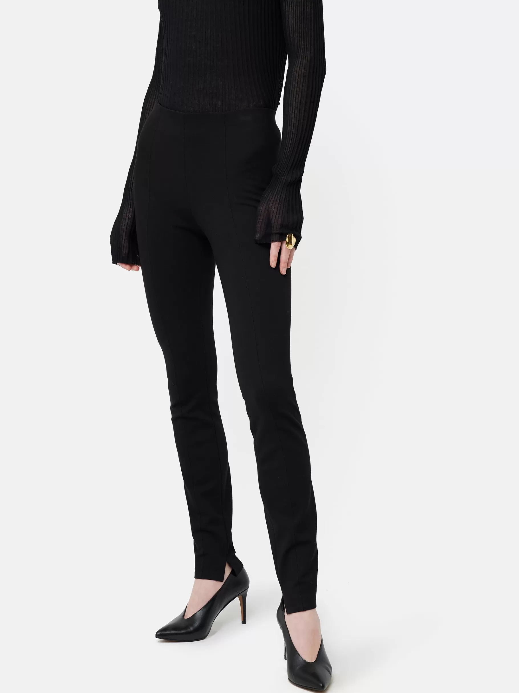 Jigsaw Trousers-Ponte Cigarette Trousers Black