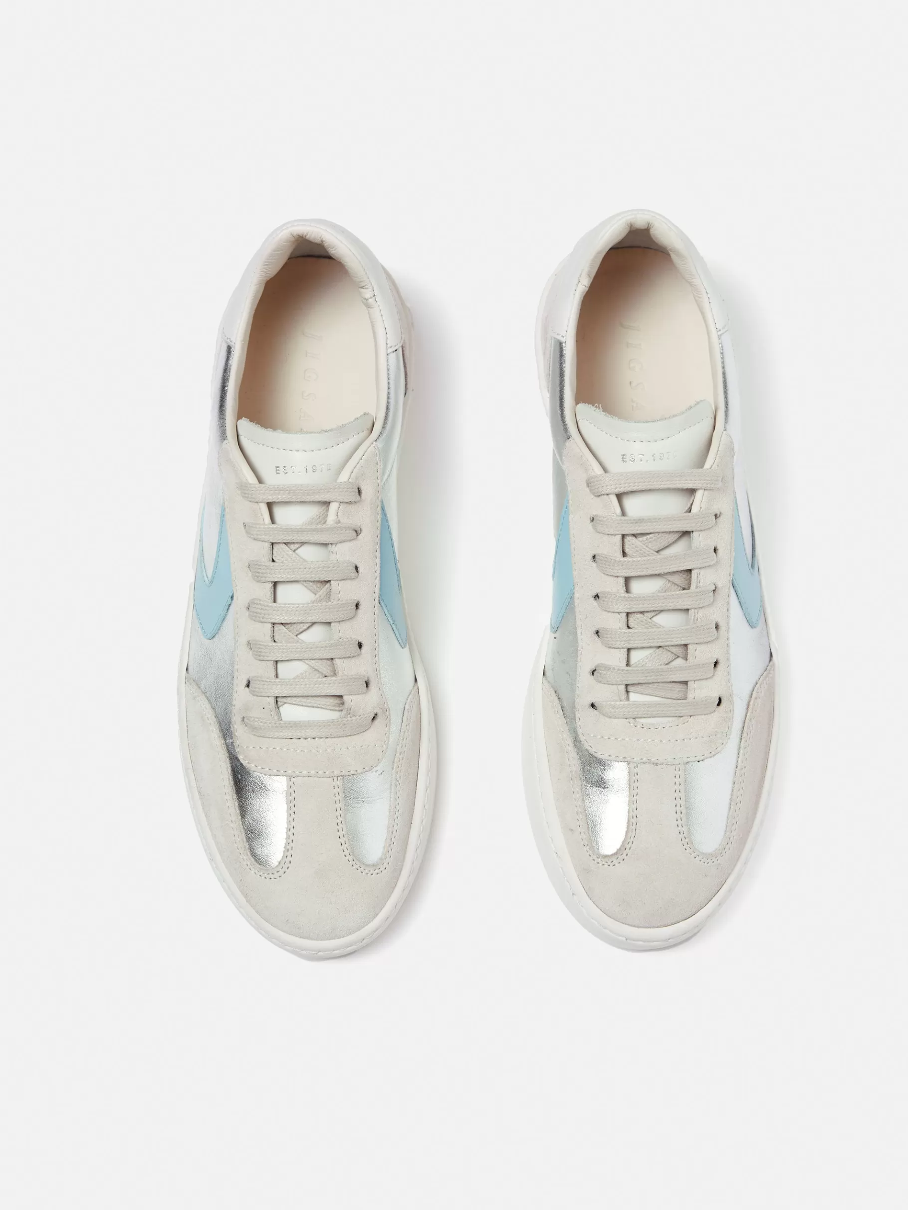 Jigsaw Trainers | Flats-Portland Vintage Classic Trainer Silver