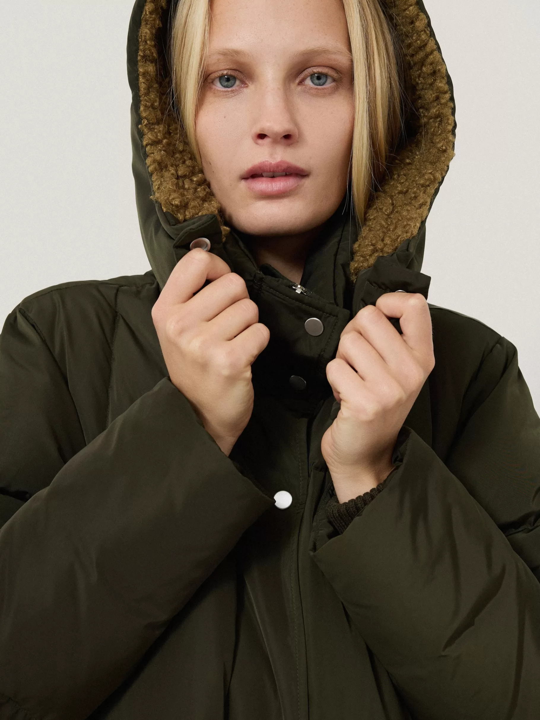 Jigsaw Coats & Jackets-Relaxed Longline Puffer Coat DarkKale
