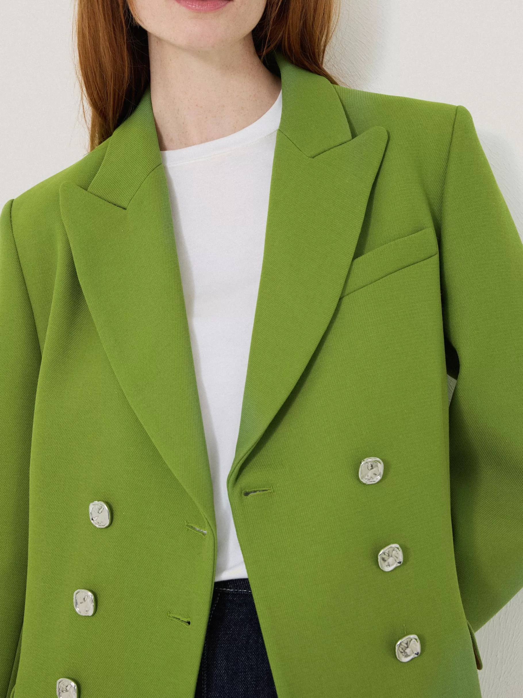 Jigsaw Coats & Jackets-Silver Button Military Jacket Green