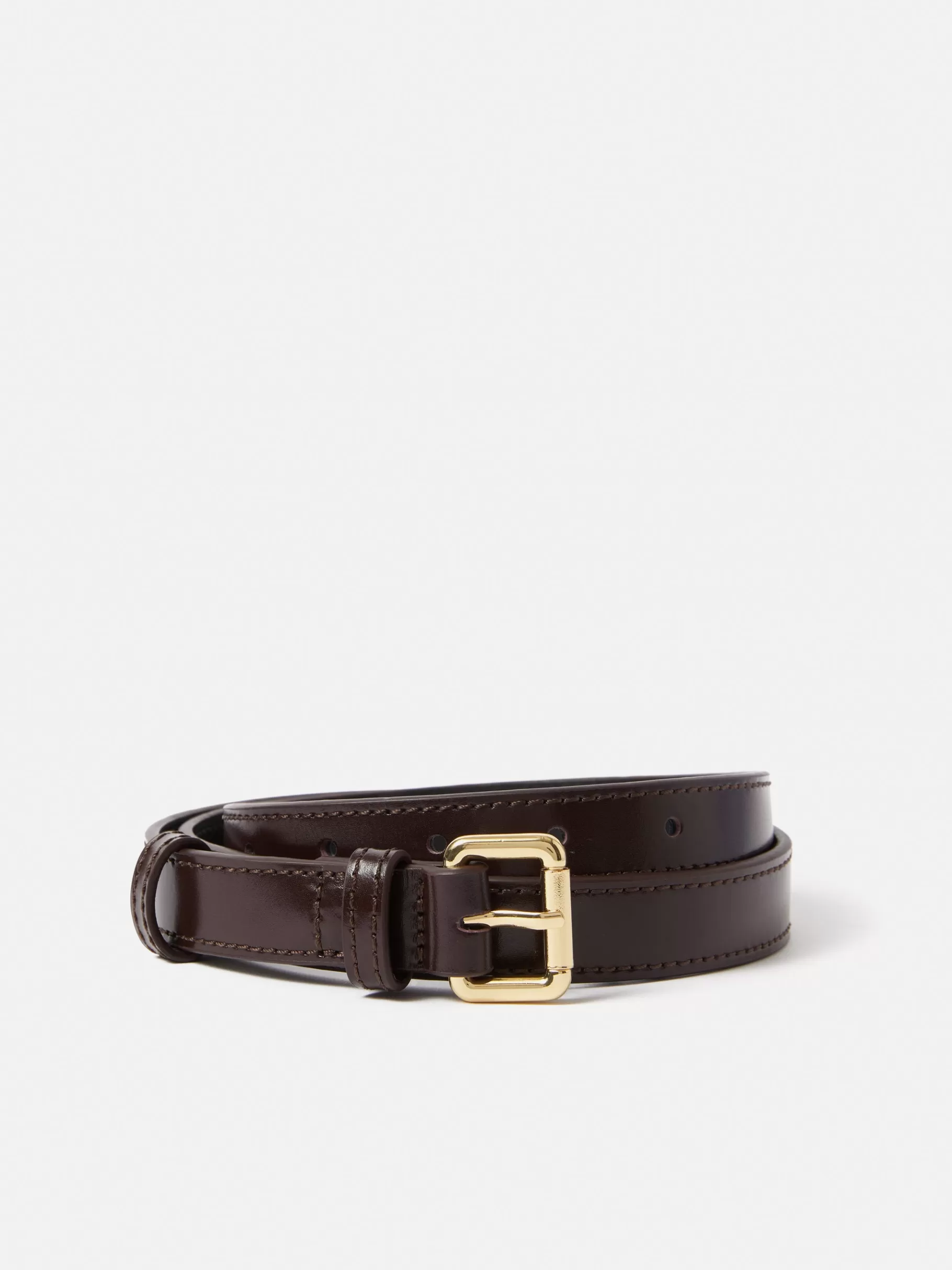Jigsaw Belts | Leather-Skinny Leather Belt Conker
