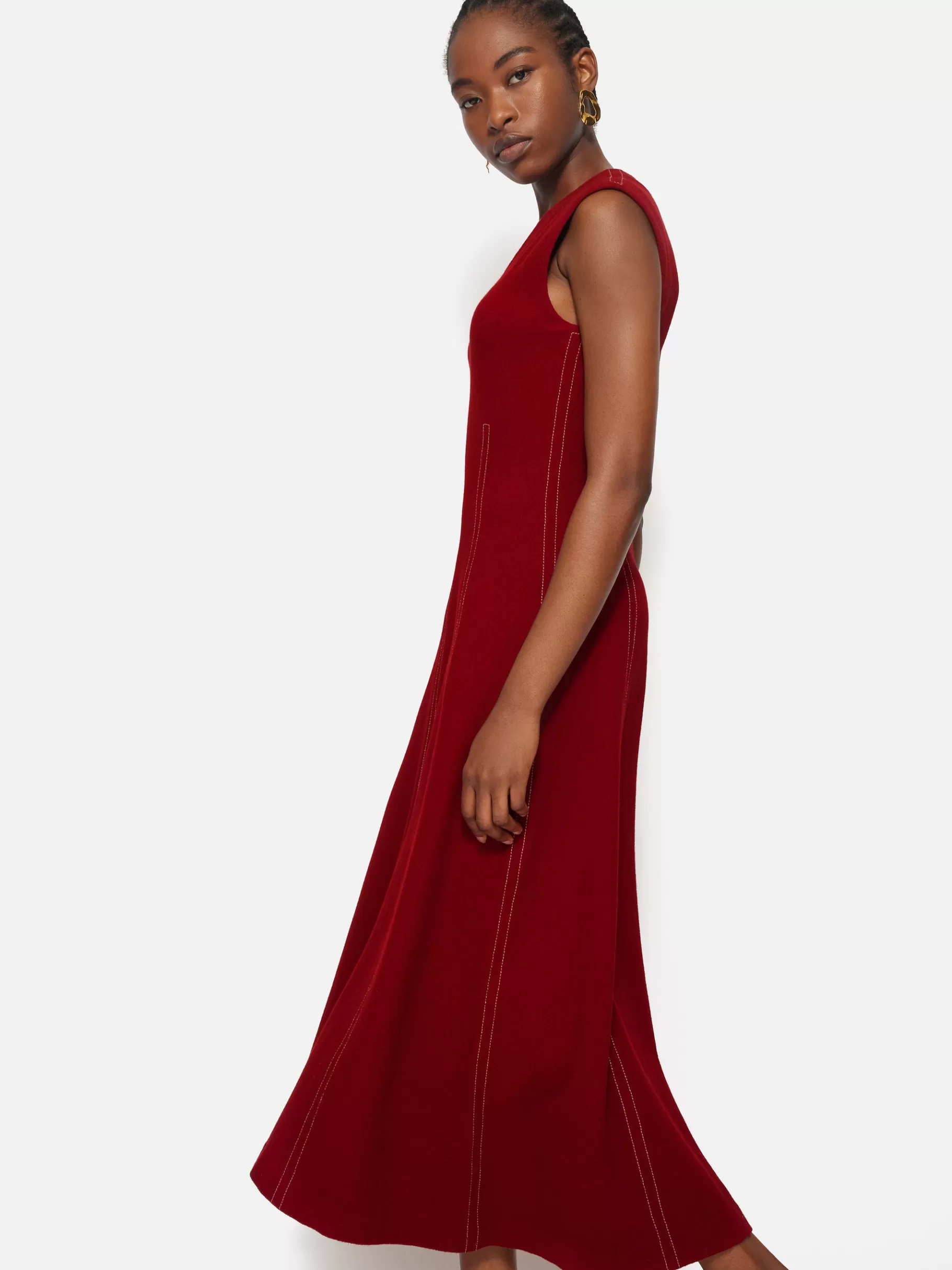 Jigsaw Dresses & Jumpsuits-Sleeveless Stitched Dress Red