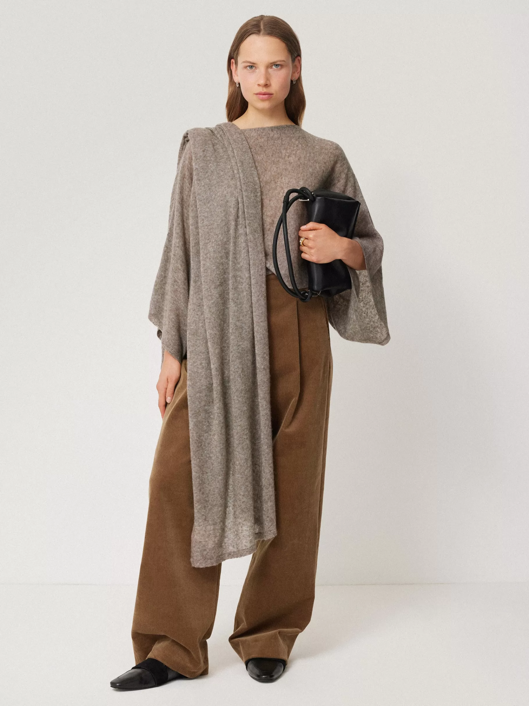 Jigsaw Ponchos & Scarves | Knitwear & Cashmere-Soft Gauzy Knit Scarf Taupe