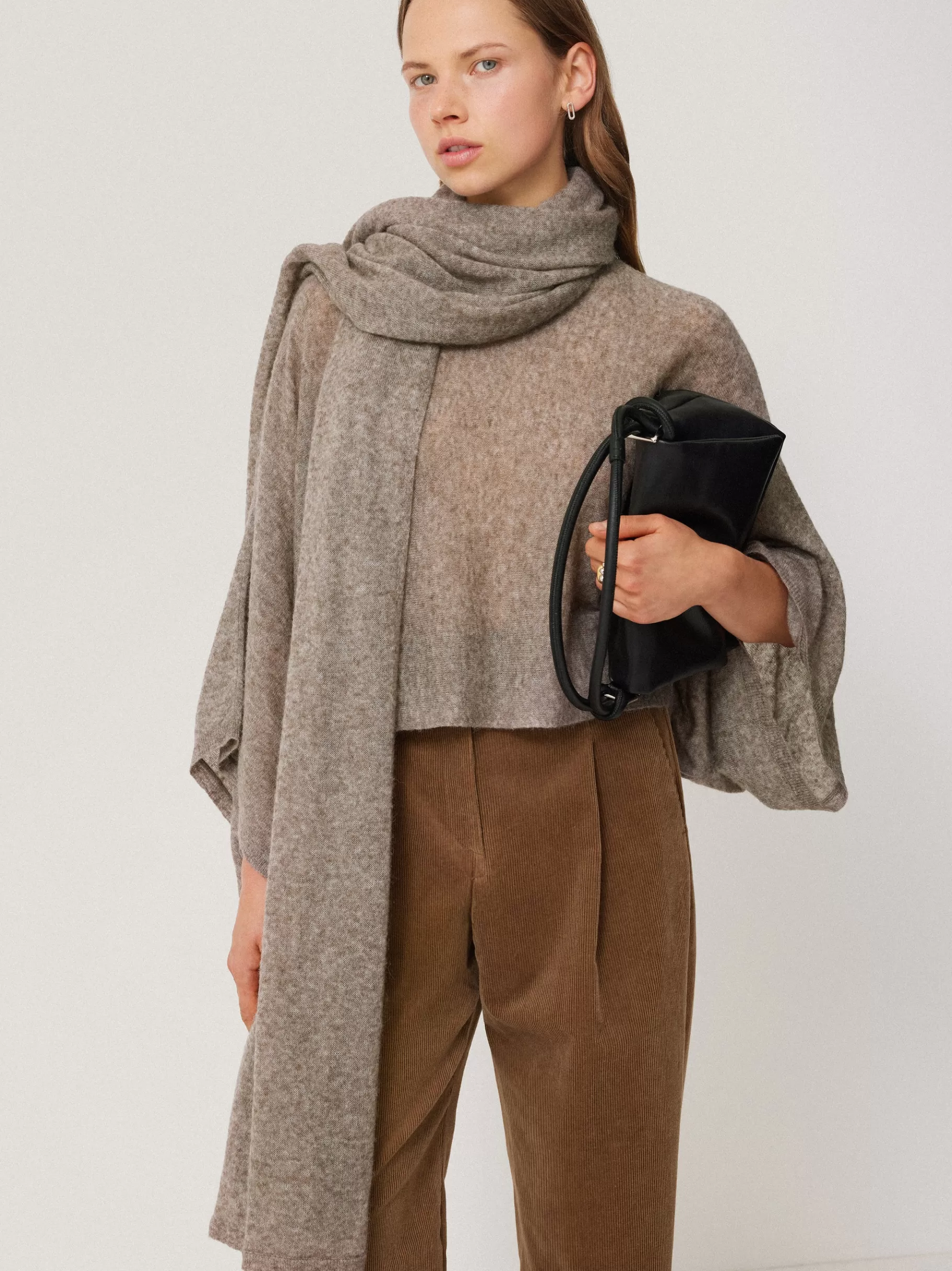 Jigsaw Ponchos & Scarves | Knitwear & Cashmere-Soft Gauzy Knit Scarf Taupe