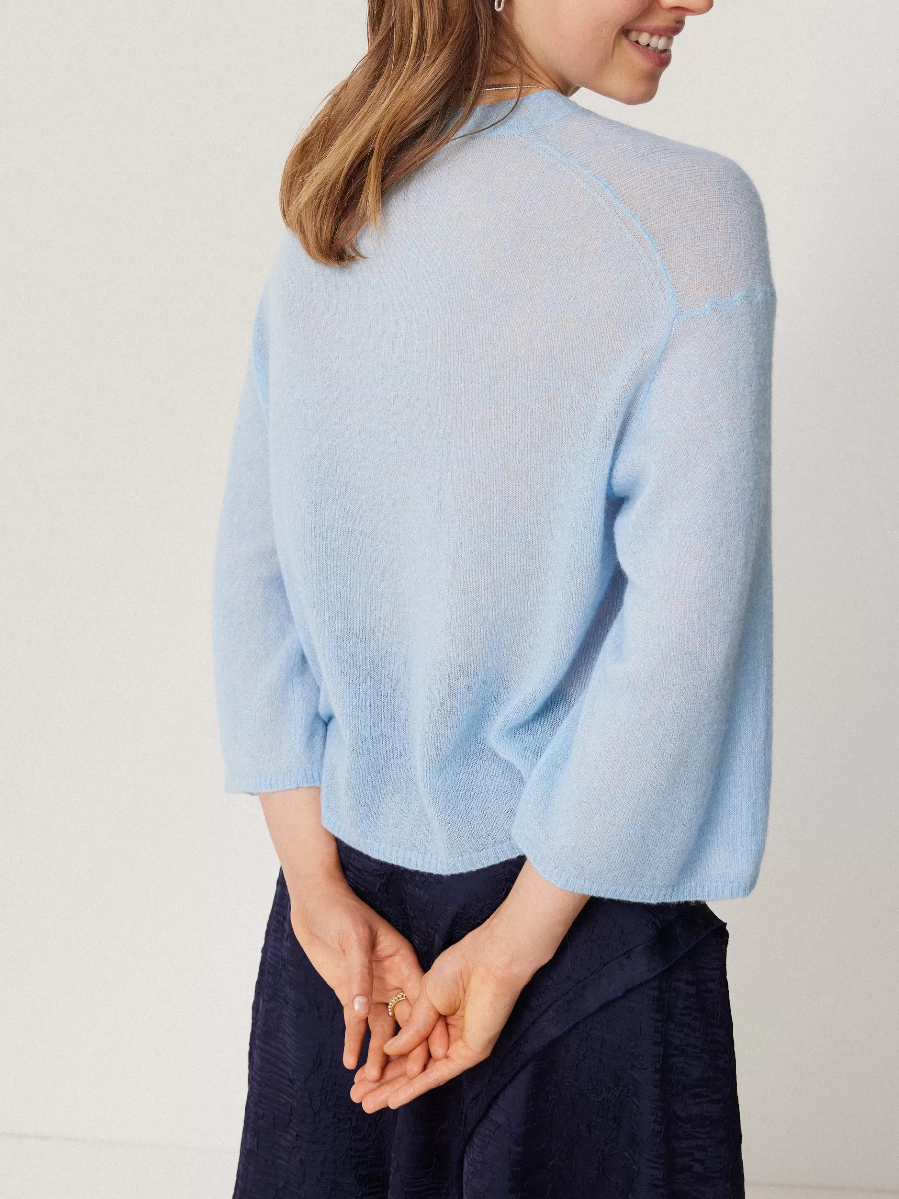 Jigsaw Knitwear & Cashmere-Soft Gauzy Knit T-shirt LightBlue