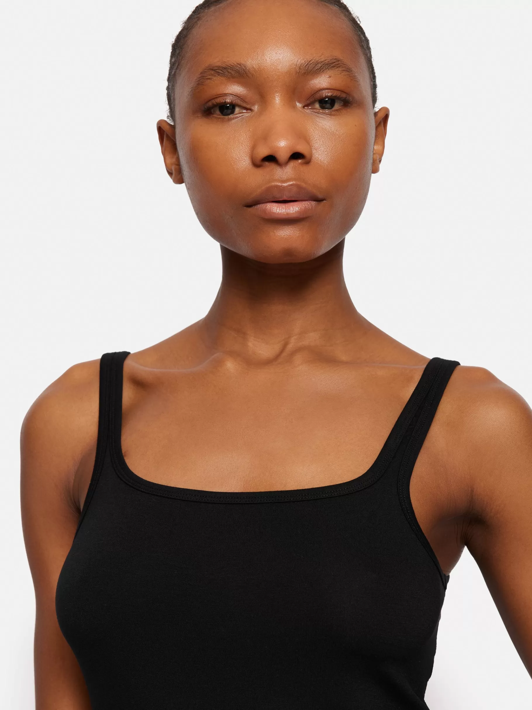 Jigsaw Shirts & Tops-Square Neck Layering Tank Black