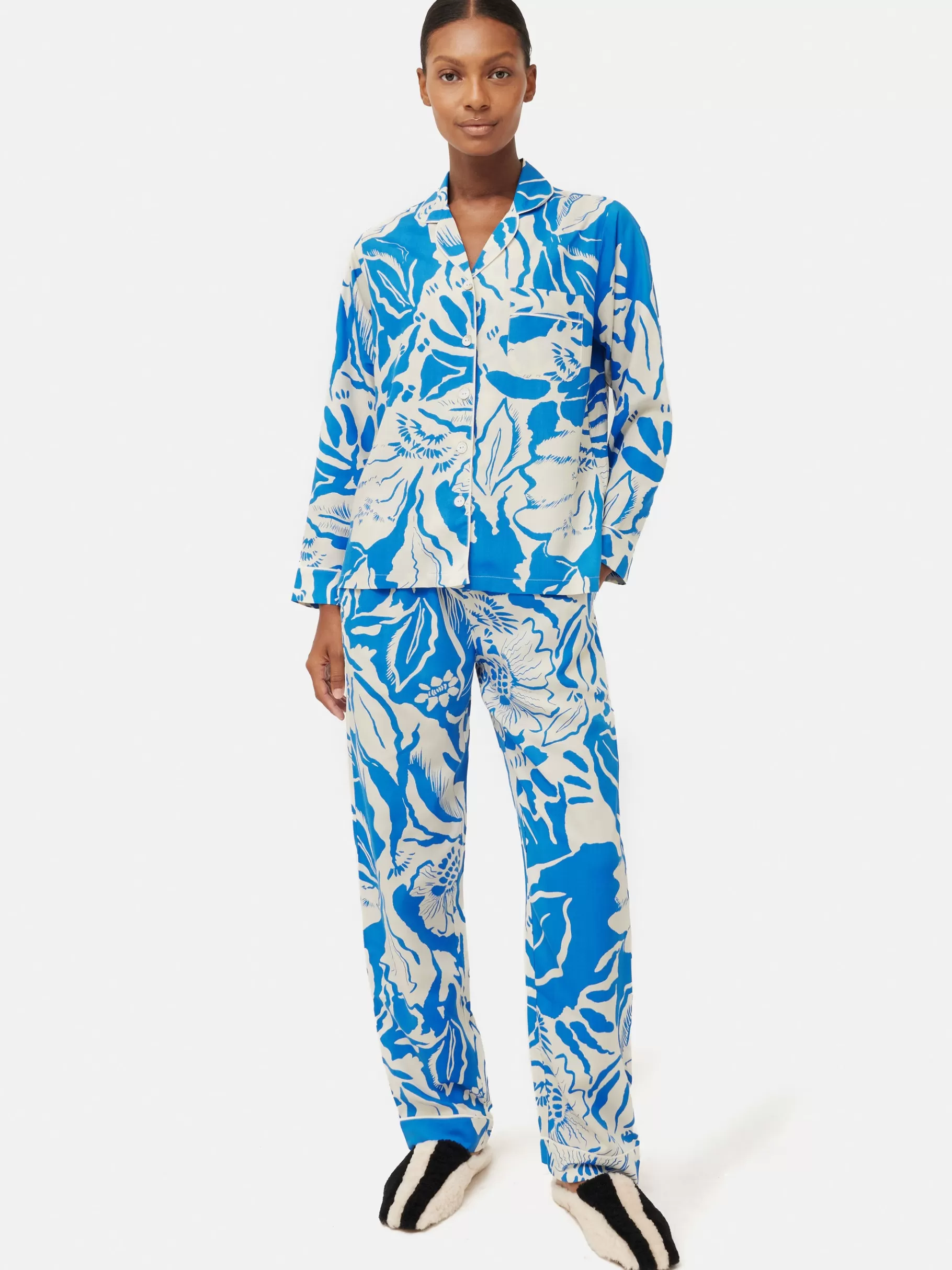 Jigsaw Pyjamas & Loungewear-Strokes Floral Pyjama Blue