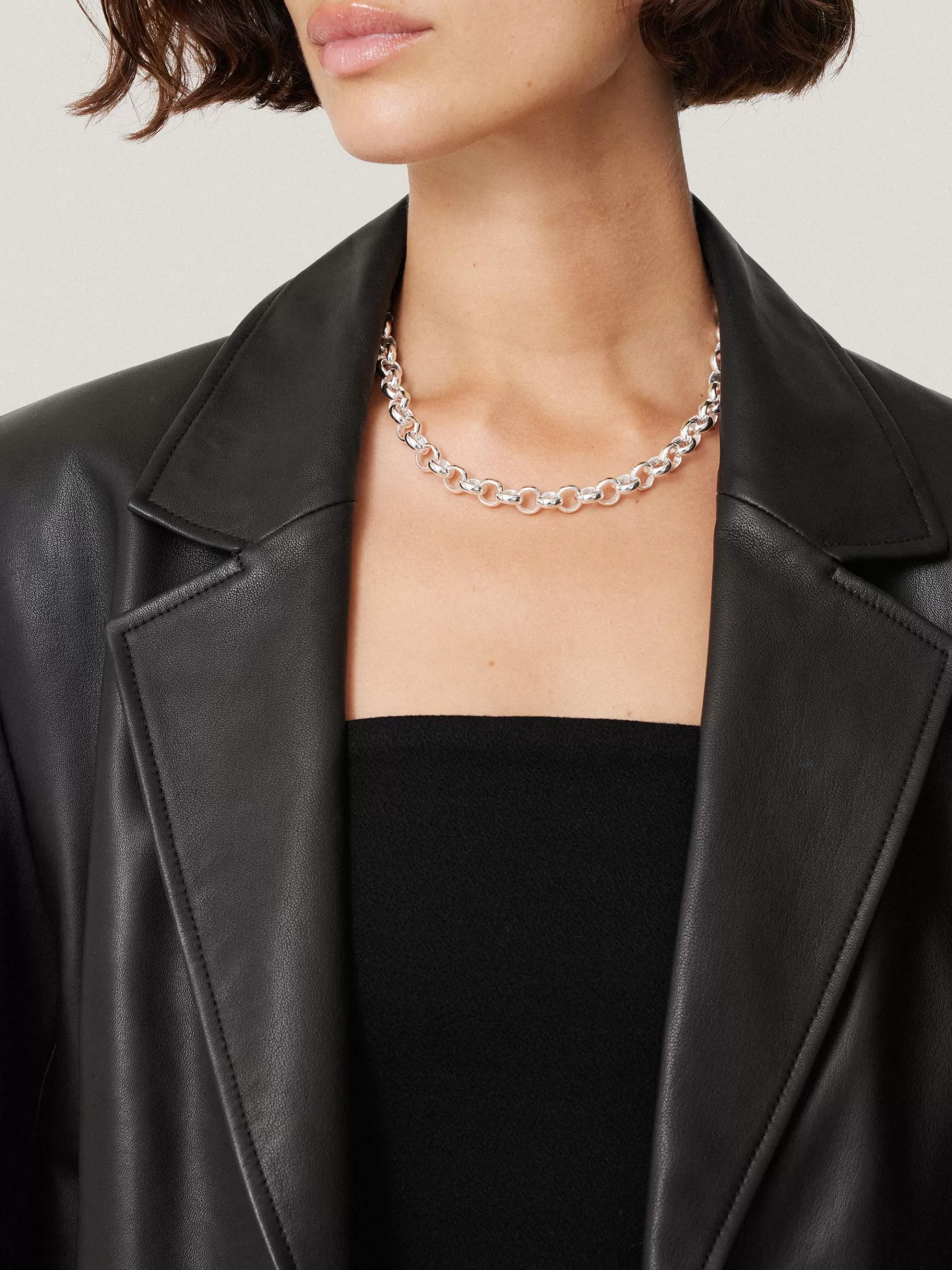 Jigsaw Leather | Coats & Jackets-Tailored Leather Blazer Black