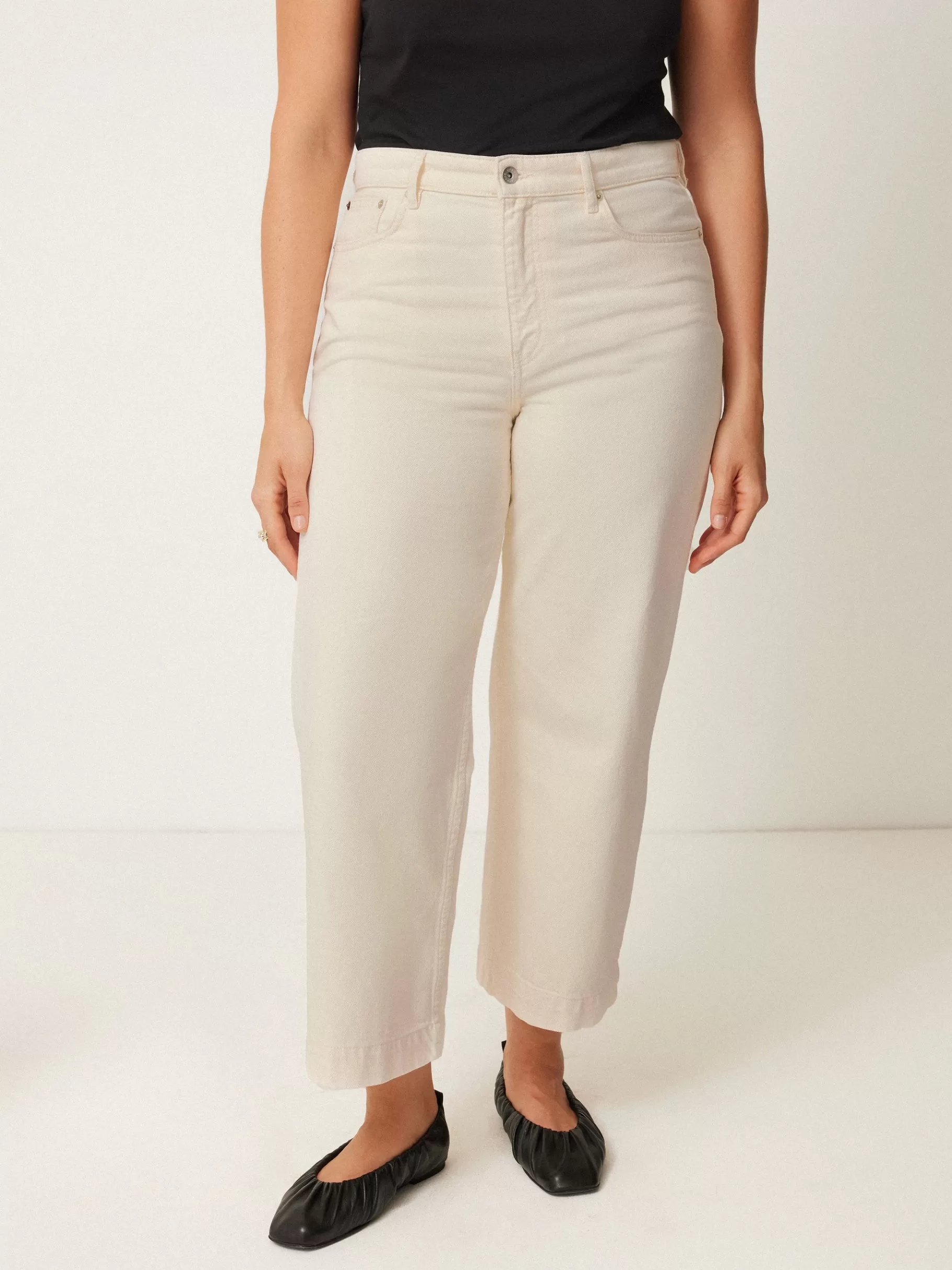 Jigsaw Denim-Tyne Wide Leg Cropped Jean Ecru