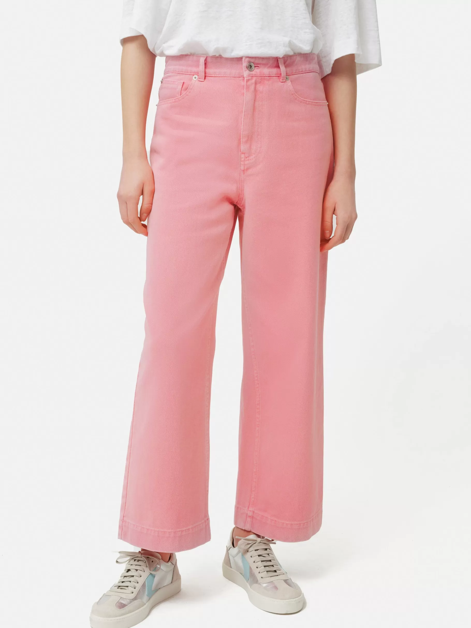 Jigsaw Denim-Tyne Wide Leg Cropped Jean Pink