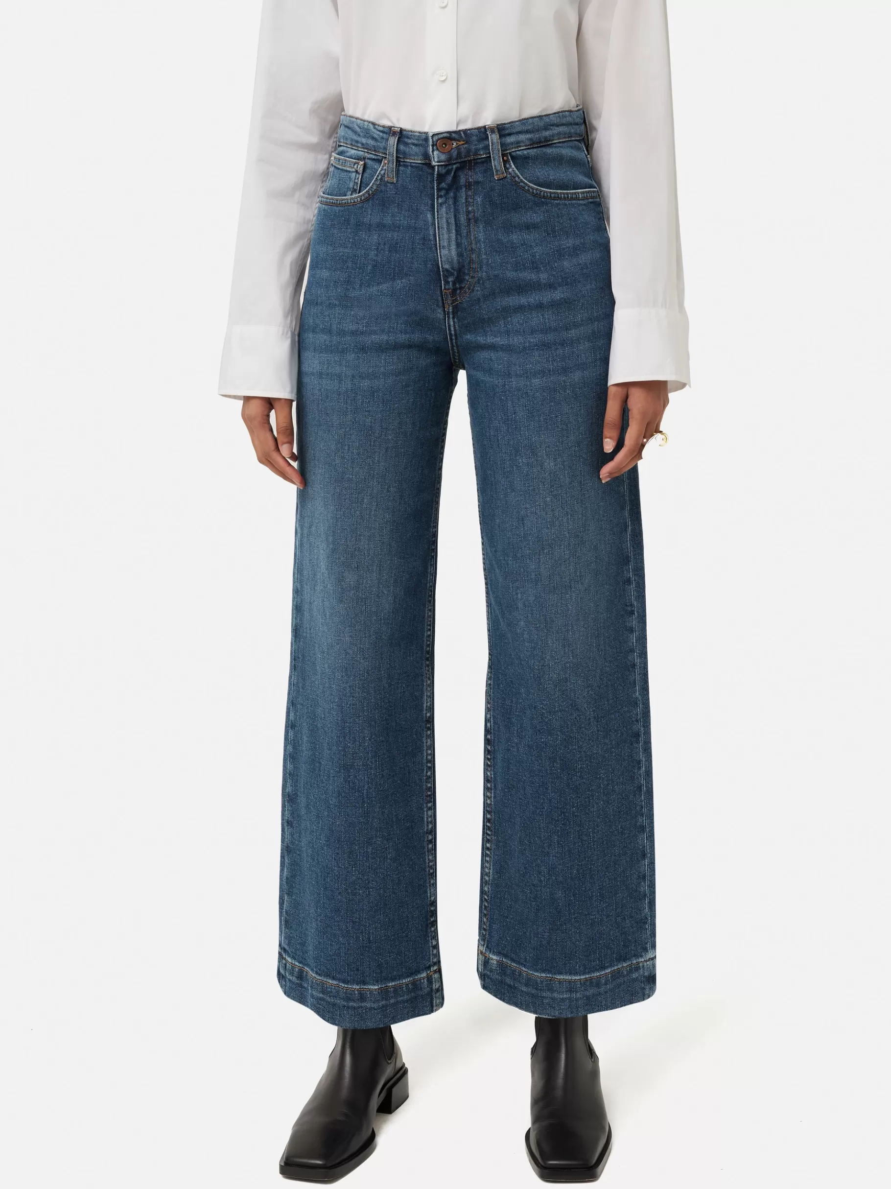 Jigsaw Denim-Tyne Wide Leg Cropped Jean VintageMidBlue