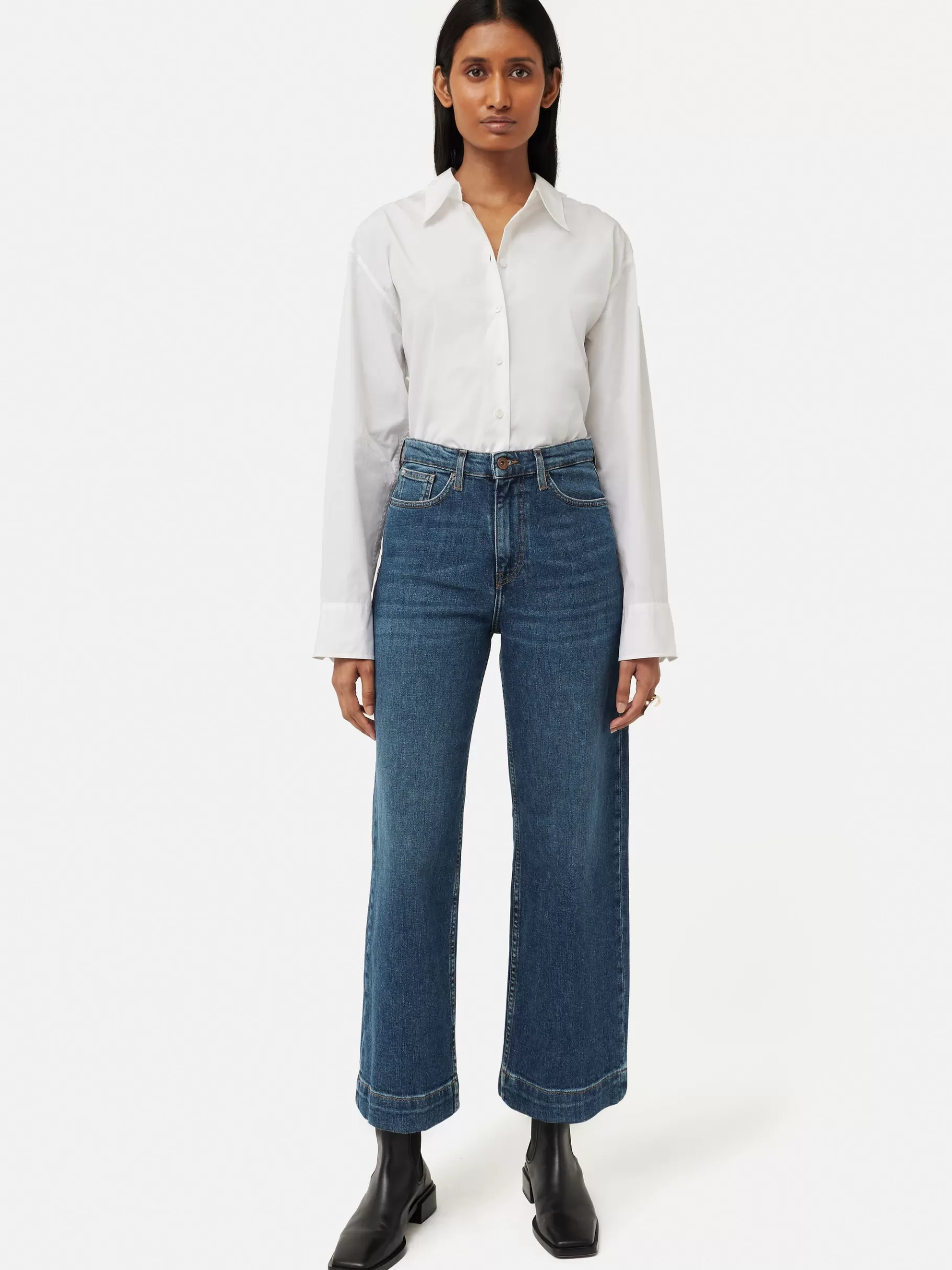 Jigsaw Denim-Tyne Wide Leg Cropped Jean VintageMidBlue
