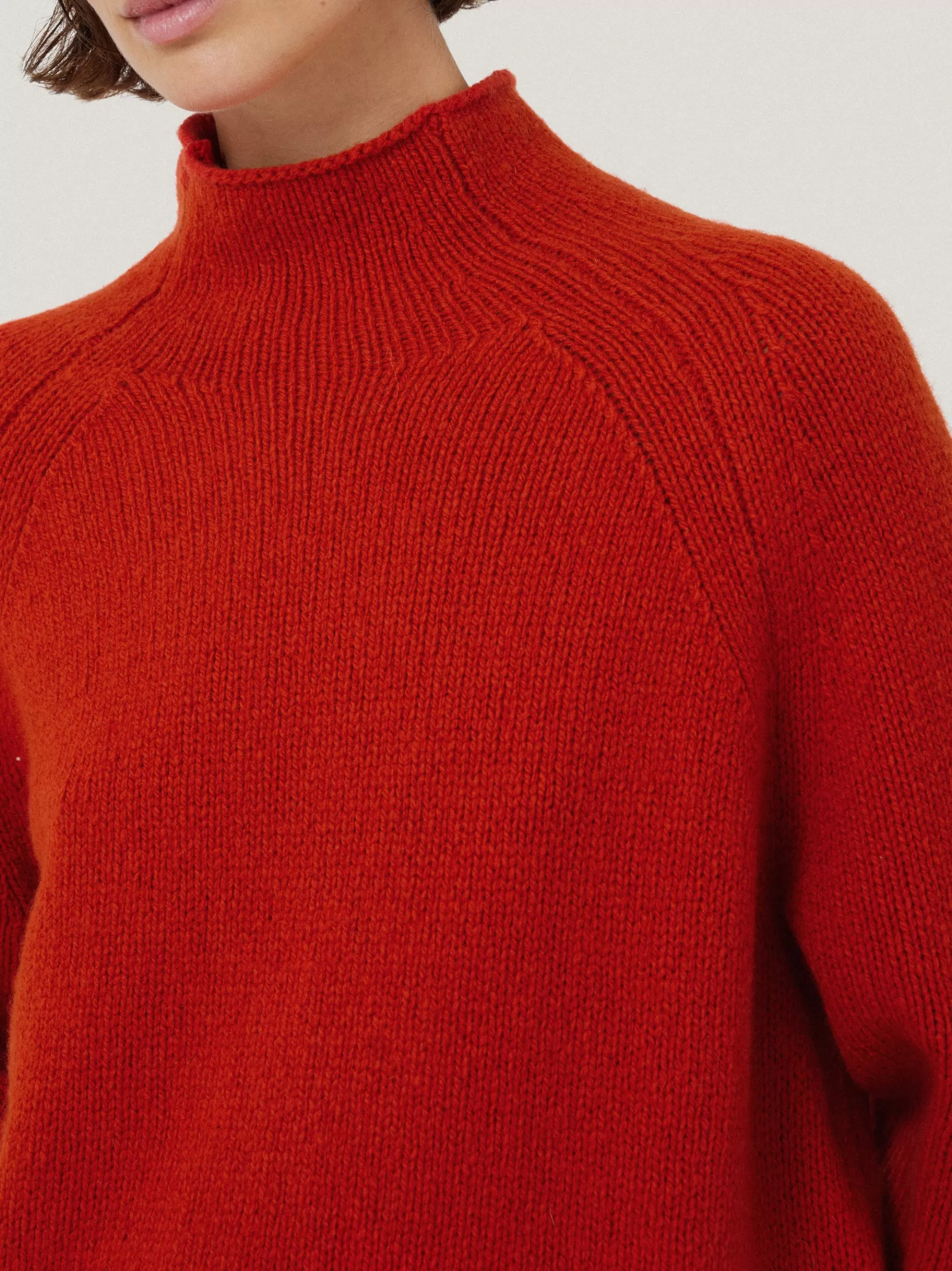 Jigsaw Knitwear & Cashmere-Wool Blend Snowdon Jumper Orange