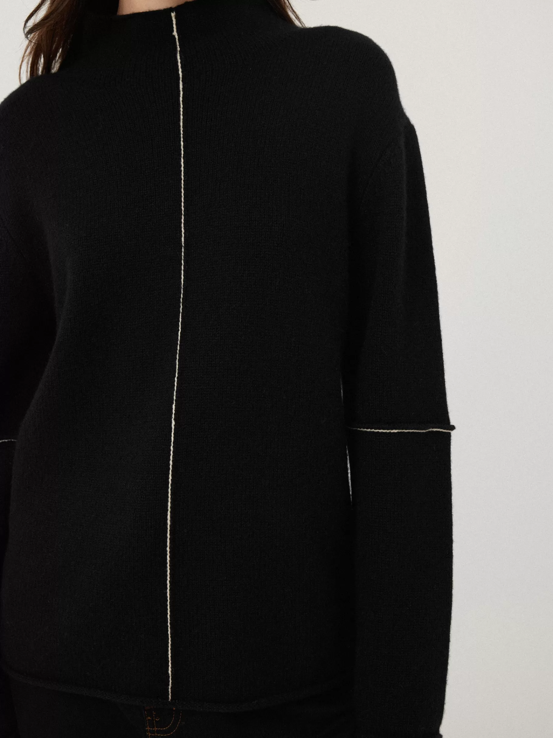 Jigsaw Knitwear & Cashmere-Wool Cashmere Blend Line Jumper Black