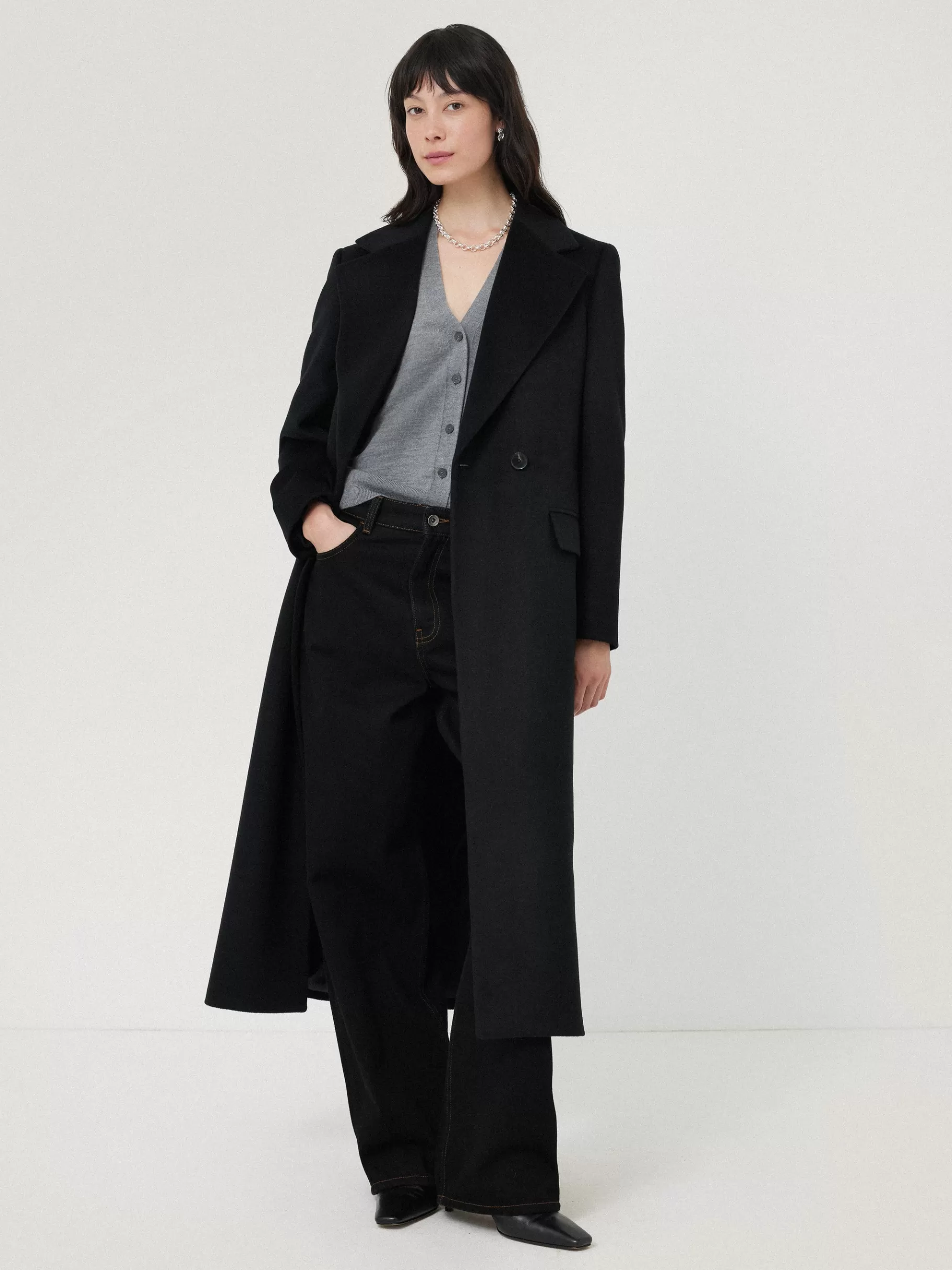 Jigsaw Coats & Jackets-Wool Maxi City Coat Black