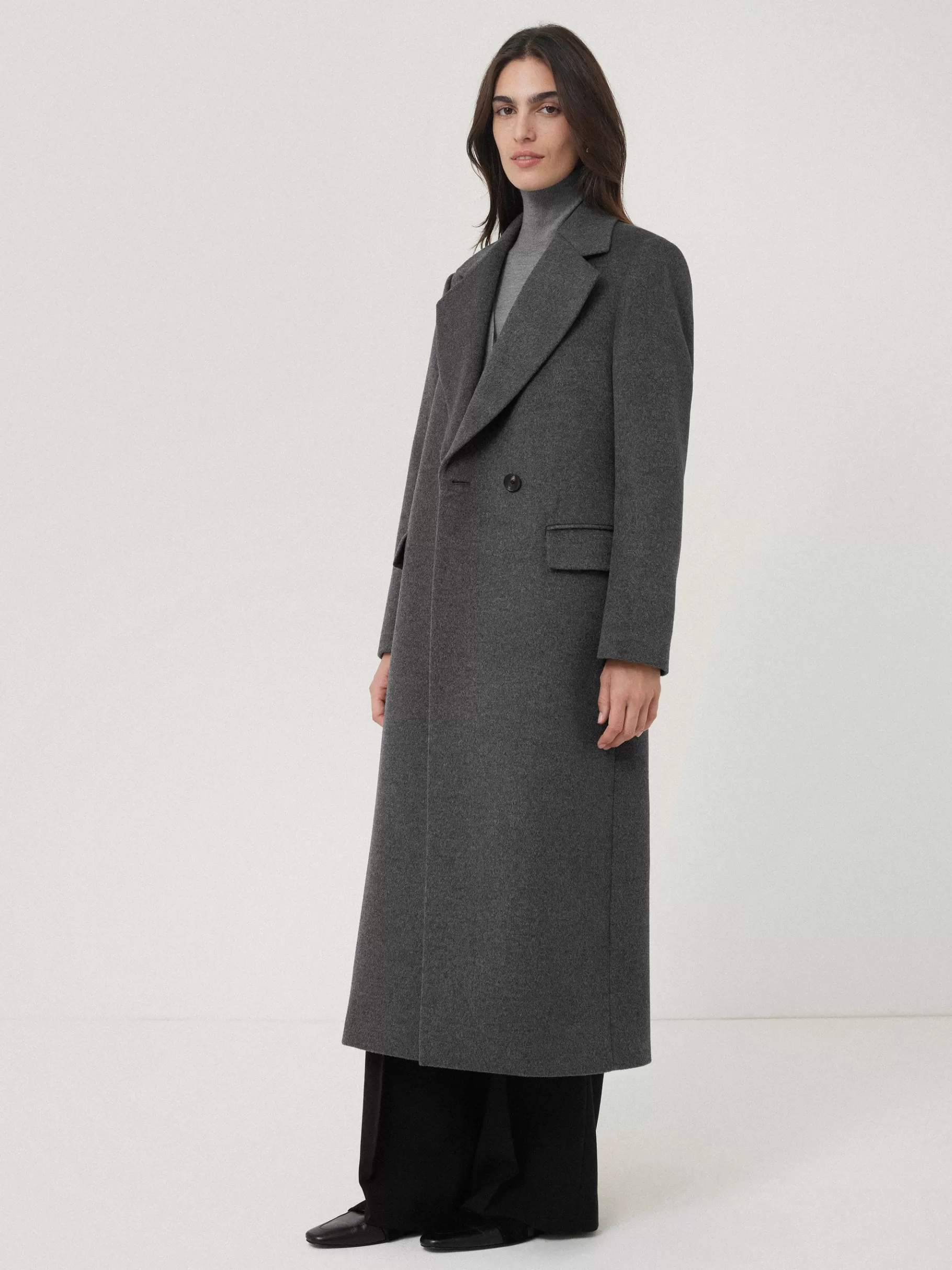Jigsaw Coats & Jackets-Wool Maxi City Coat Charcoal