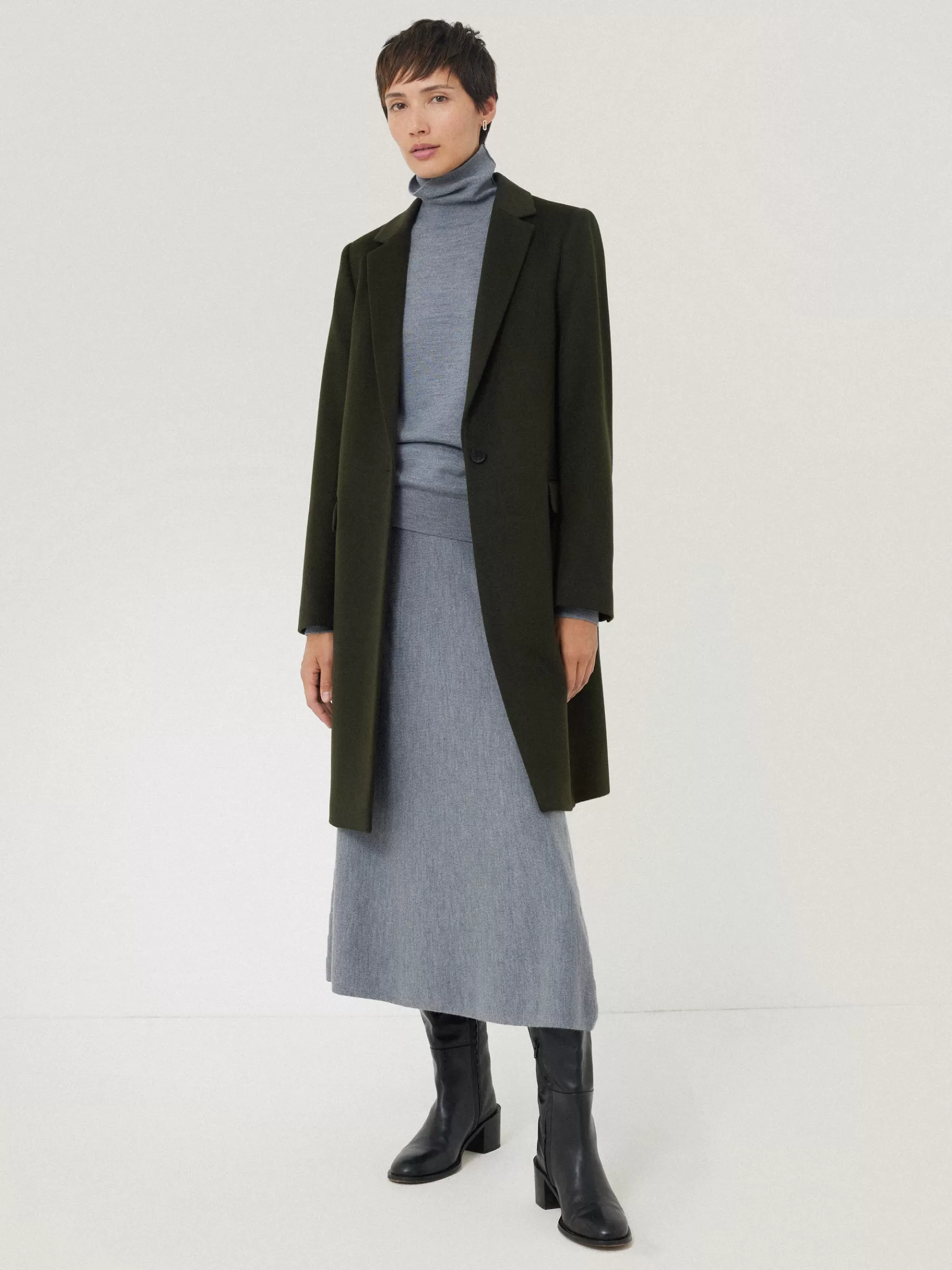Jigsaw Coats & Jackets-Wool Relaxed City Coat Green