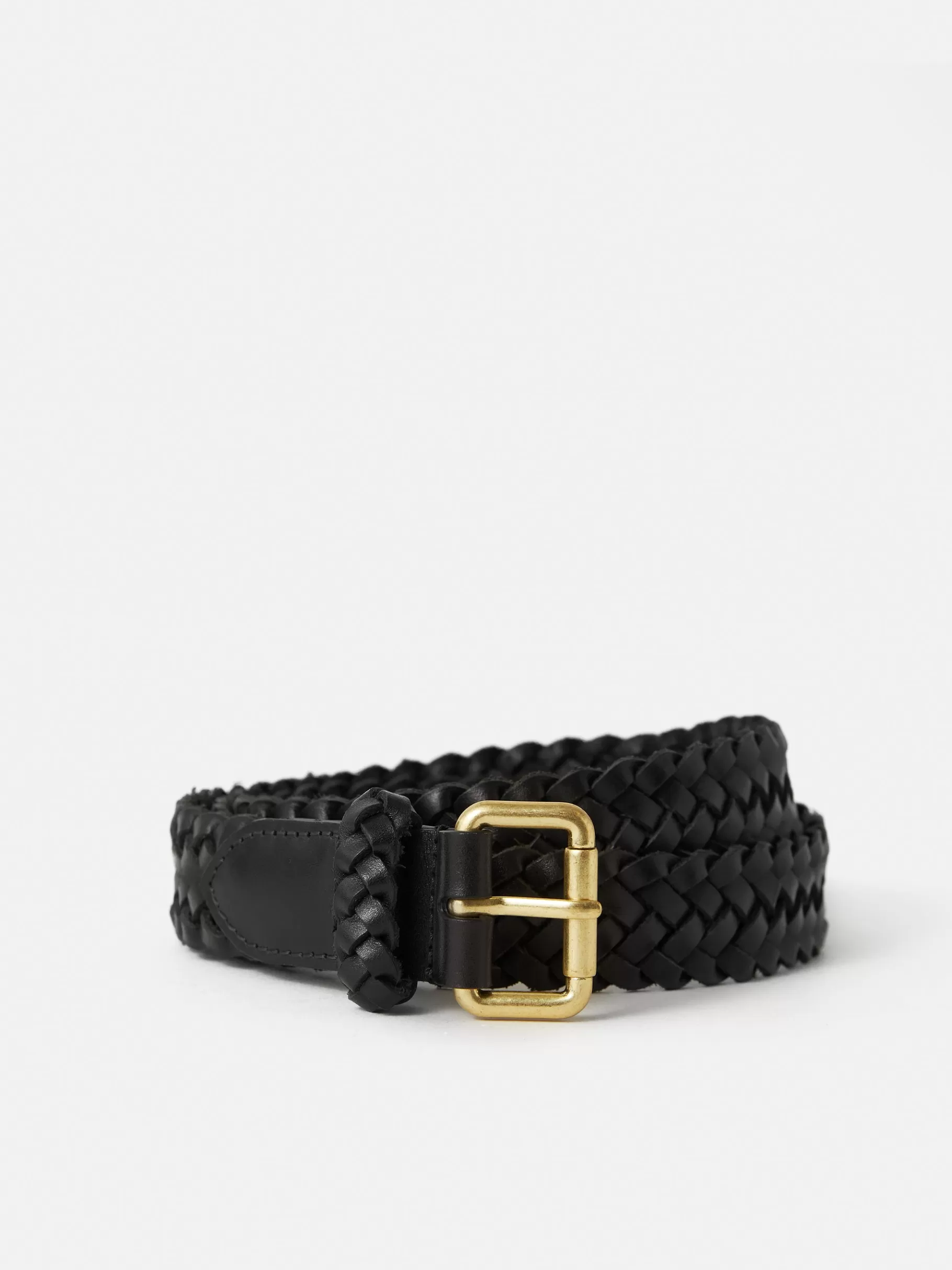 Jigsaw Belts | Leather-Woven Leather Belt Black
